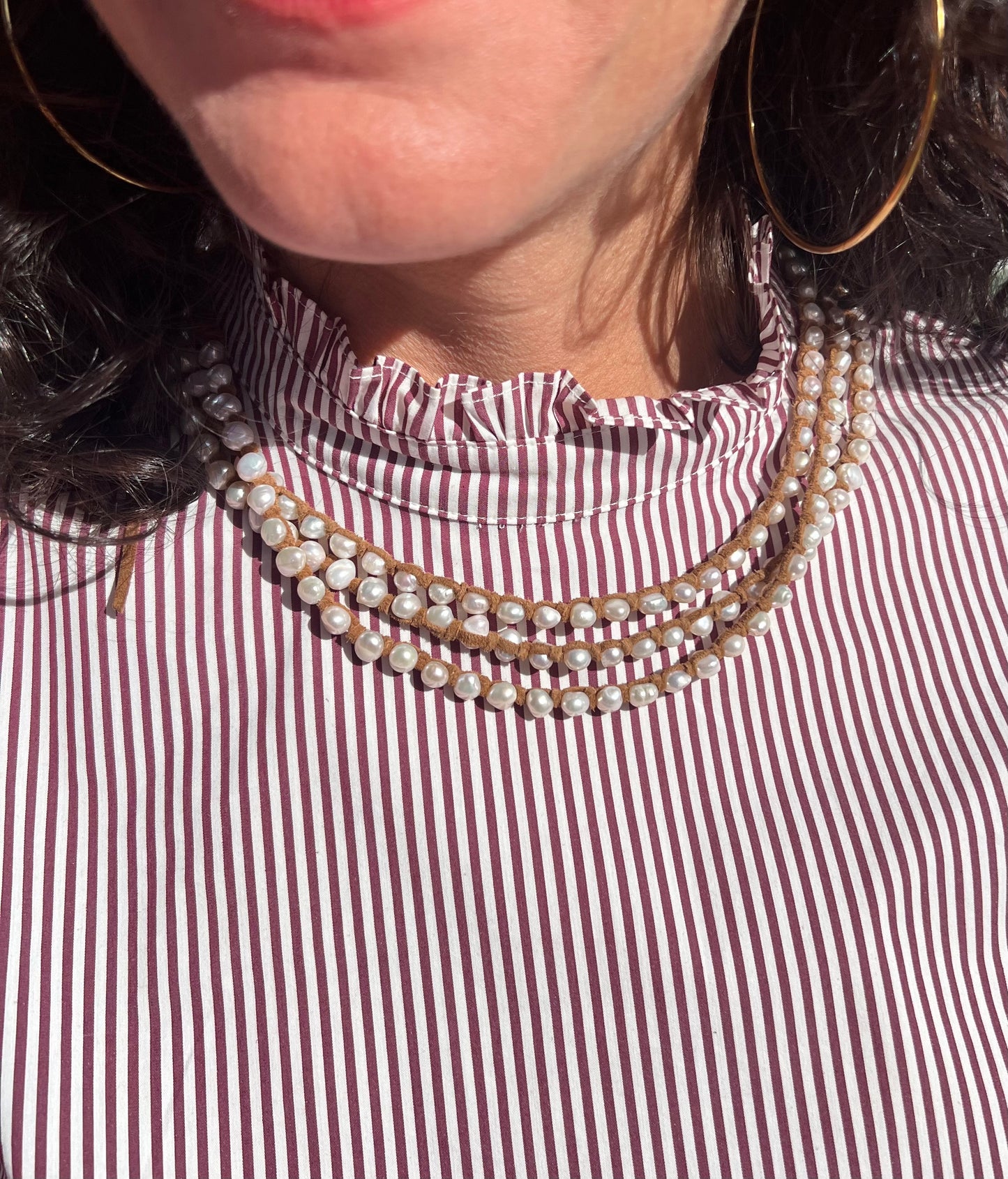 Tess Seed Pearl X Long Necklace