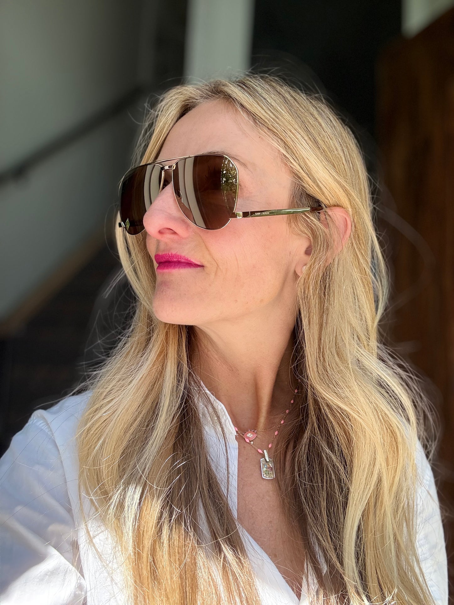 YSL Aviator Drop Temple Sunglasses