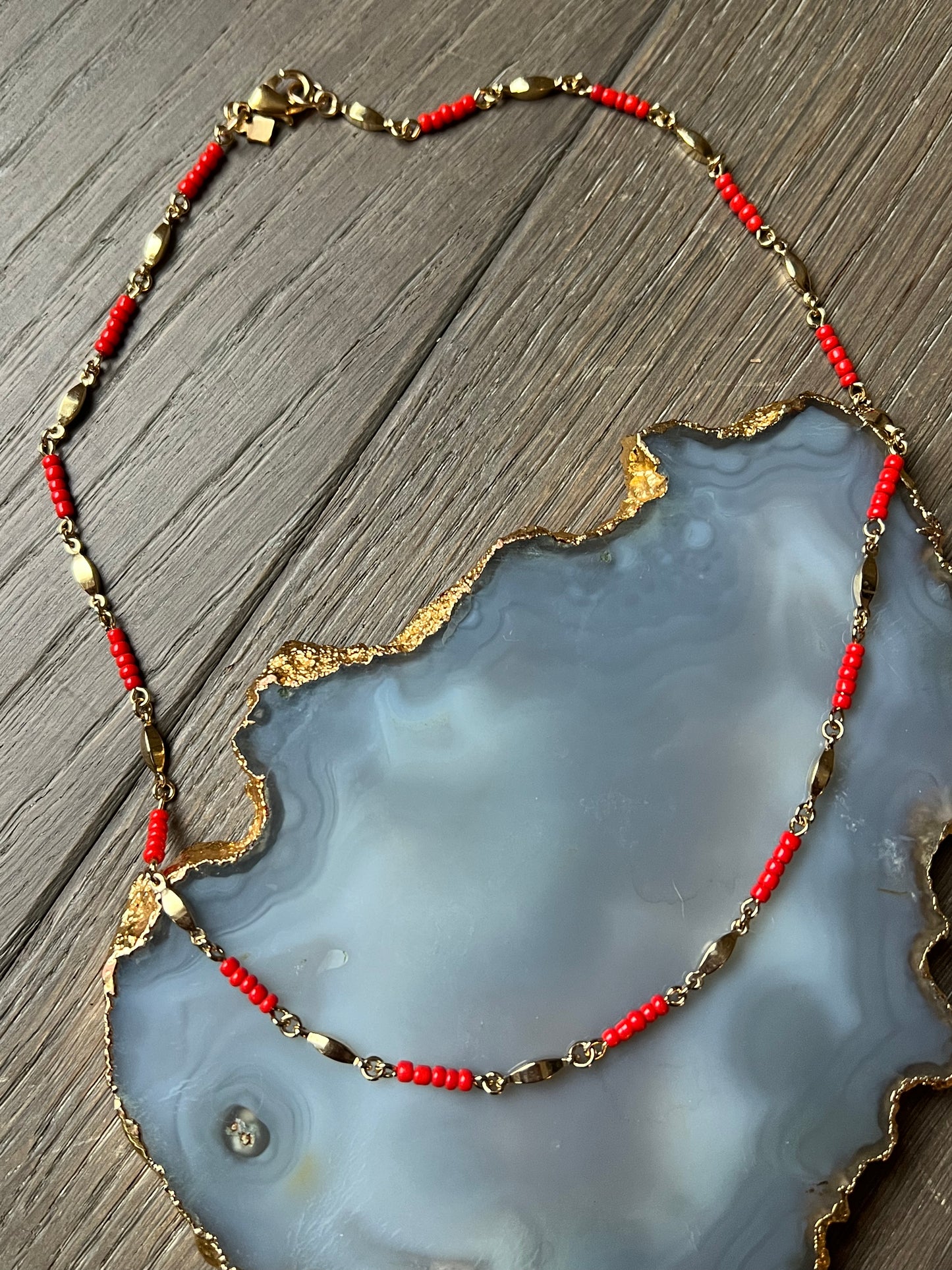 Cristina V Red Bead Chain Necklace