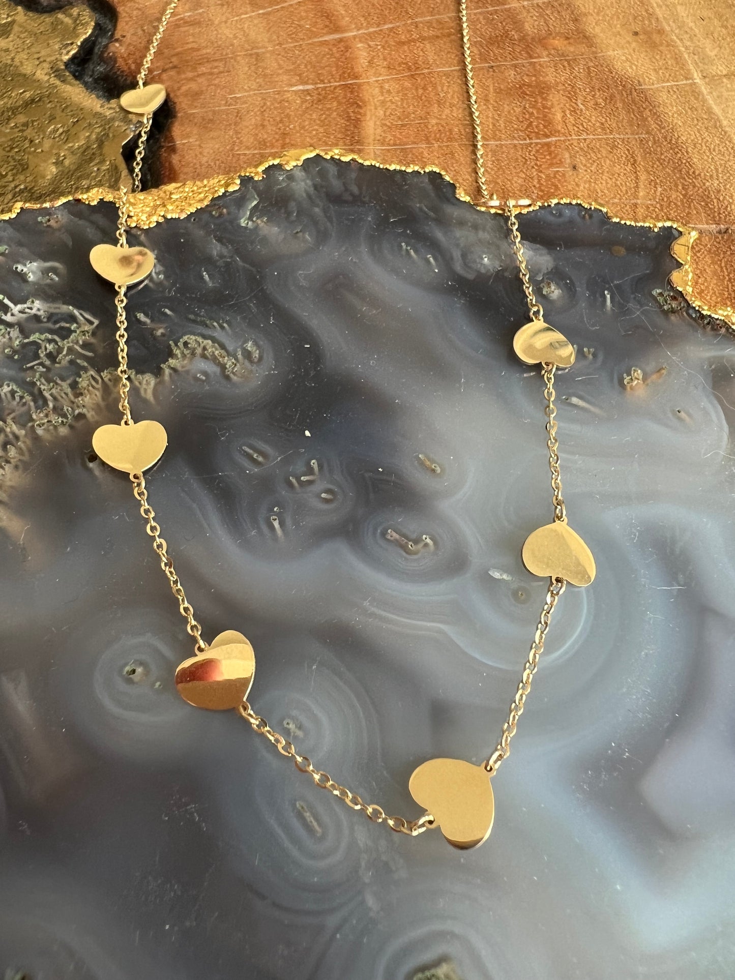 Erin Wachs Heart Enamel Gold Necklace