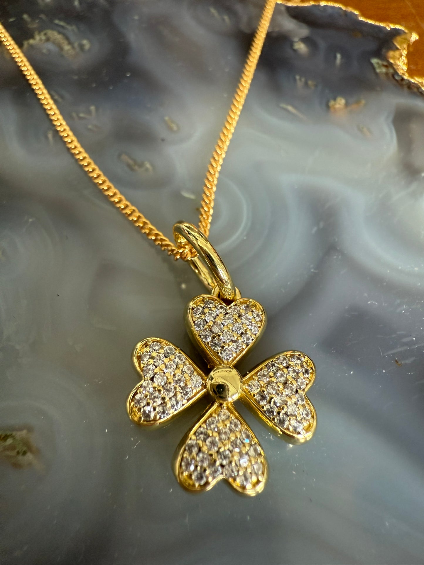 Lauren Amble Clover Pave Necklace
