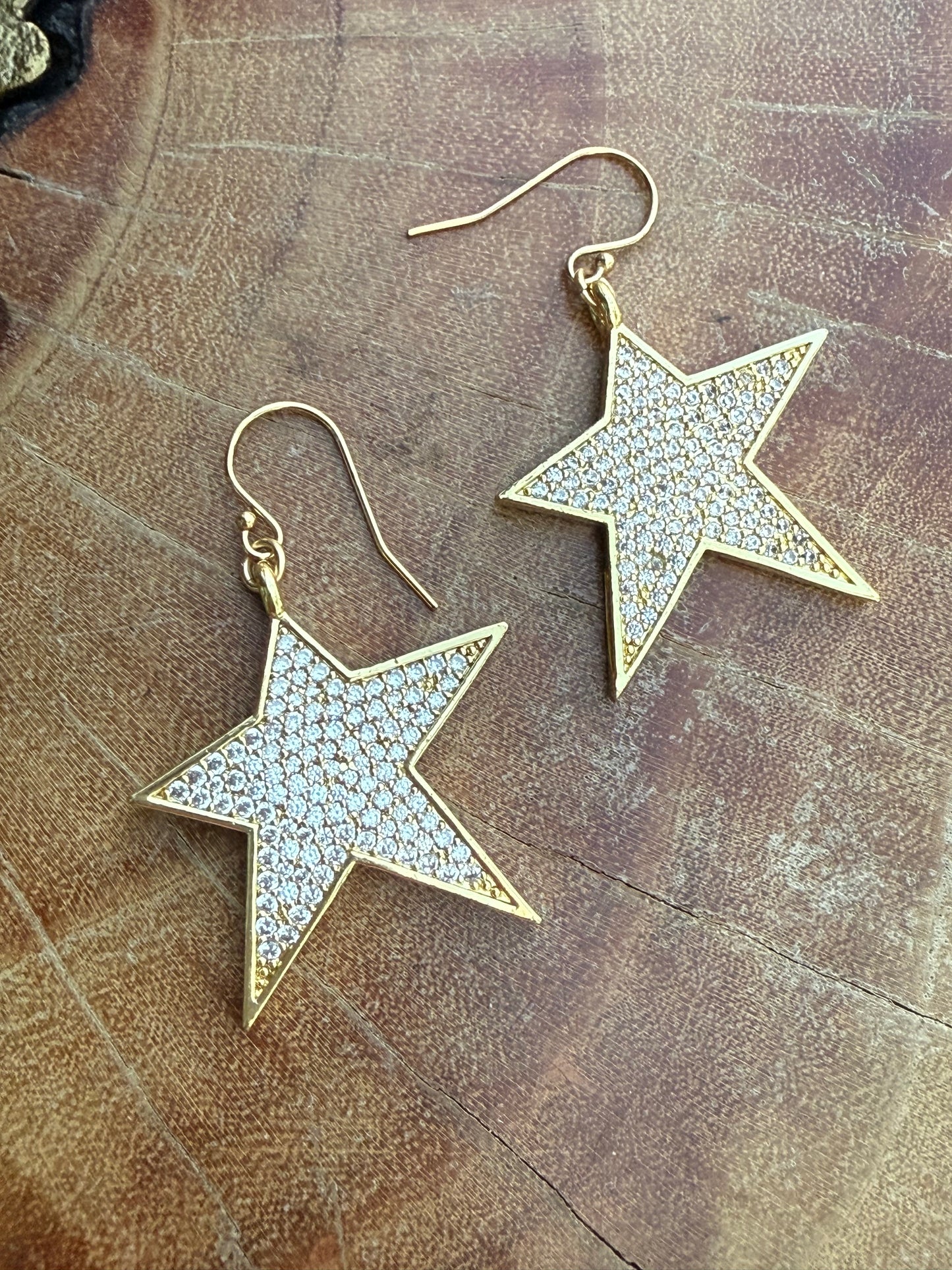 Ruby & Violet Large Pave Star Earrings