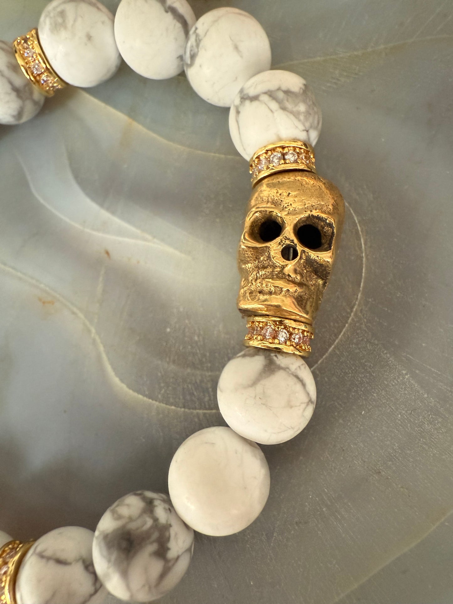Ruby & Violet Skull White Turq Bracelet