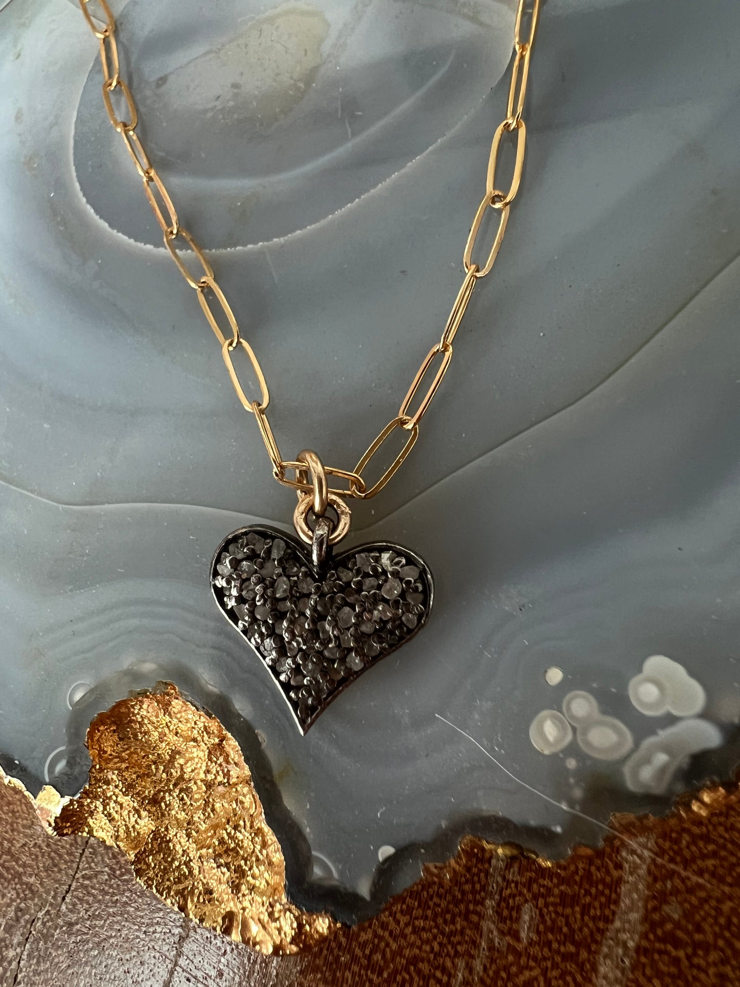 Ruby & Violet Diamond Heart Necklace