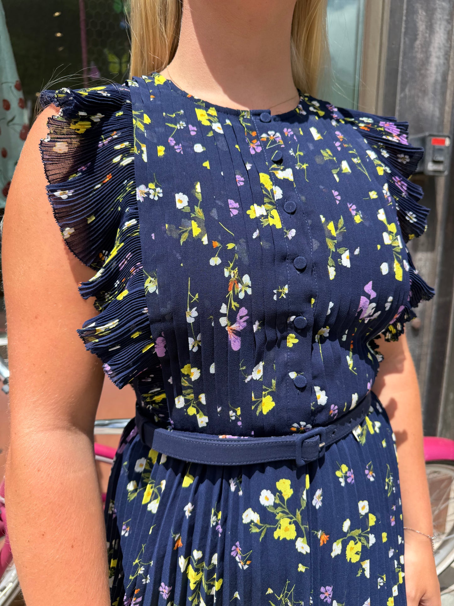 self-portrait Floral Chiffon Midi Dress