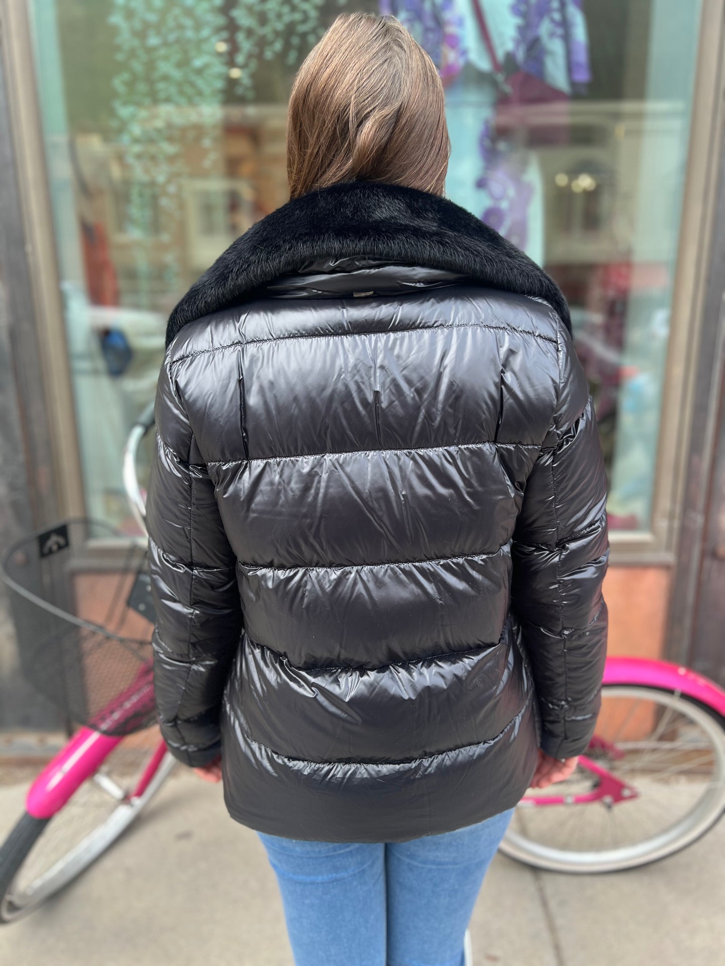 Herno Faux Fur Collar Zip Jacket