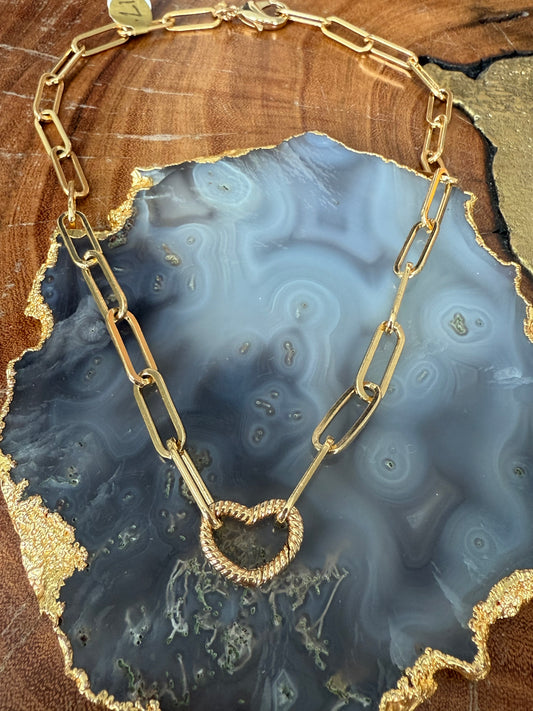 Cristina V 17” Etched Heart Necklace