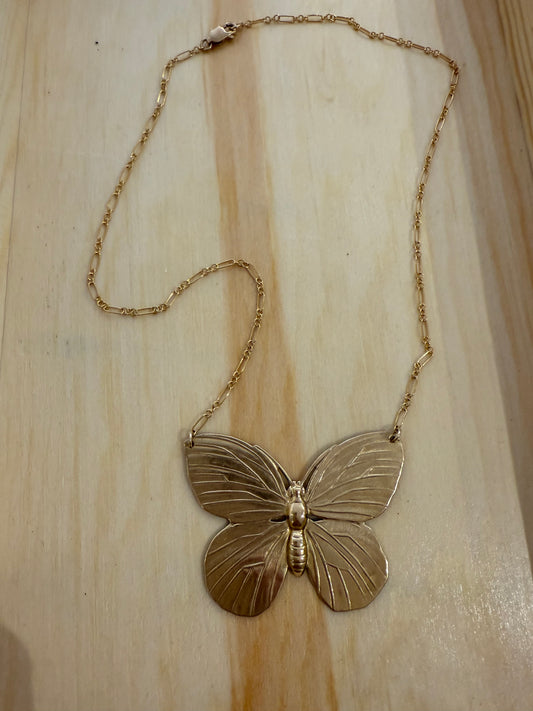 Ruby & Violet Butterfly Link Chain Necklace