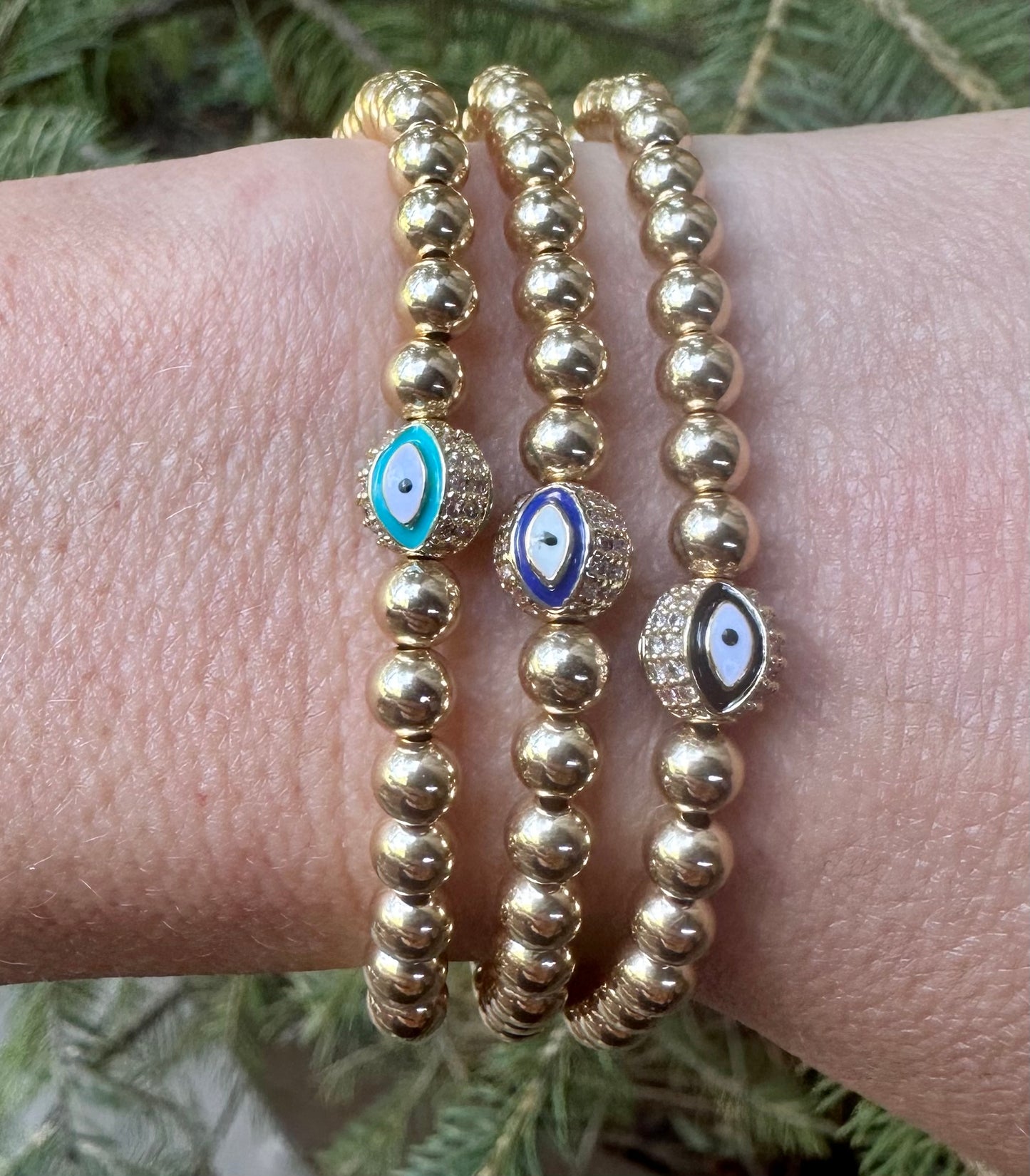 Ruby & Violet Evil Eye Ball Bracelet