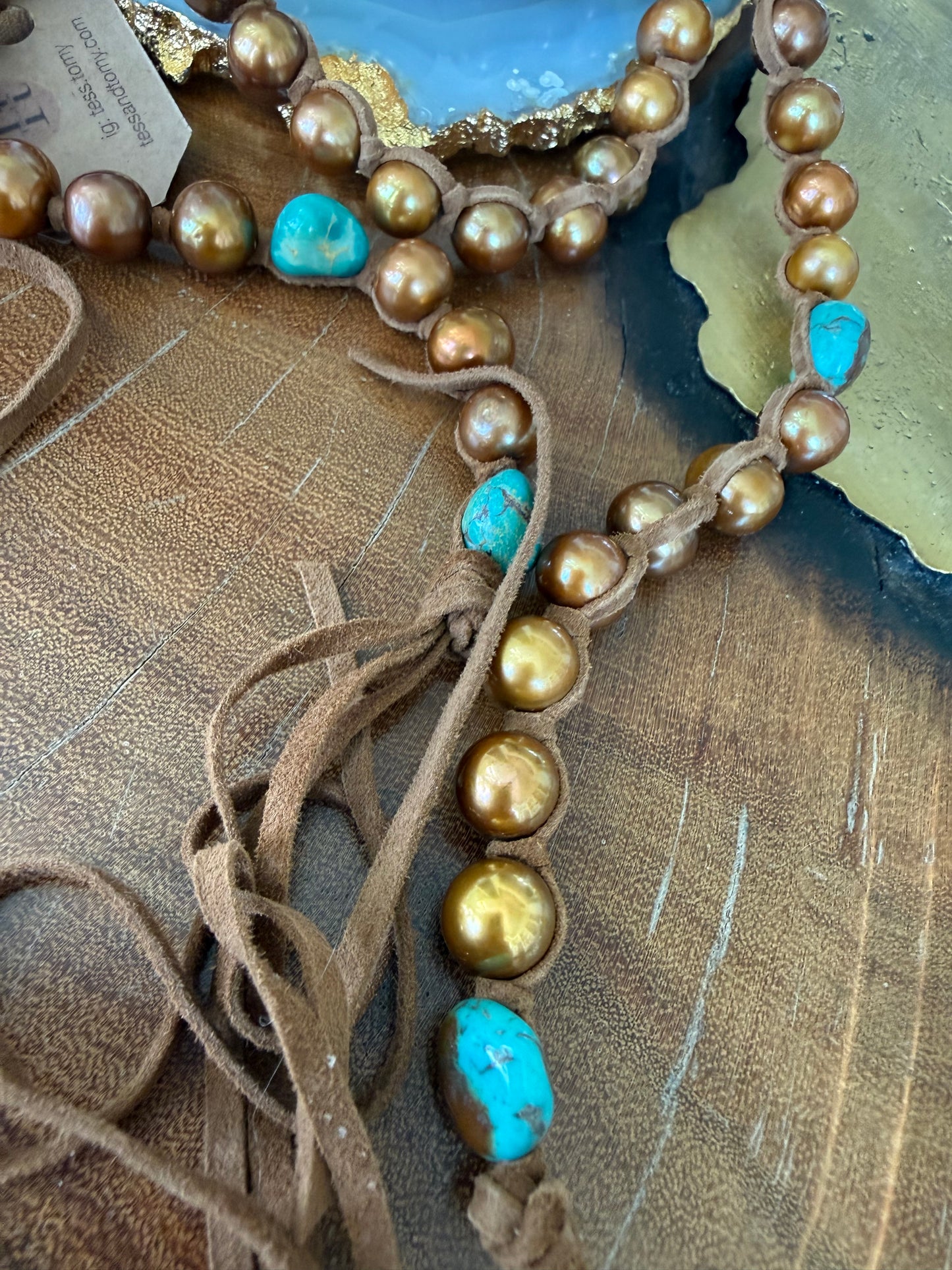 Tess Copper Pearls and Turquoise