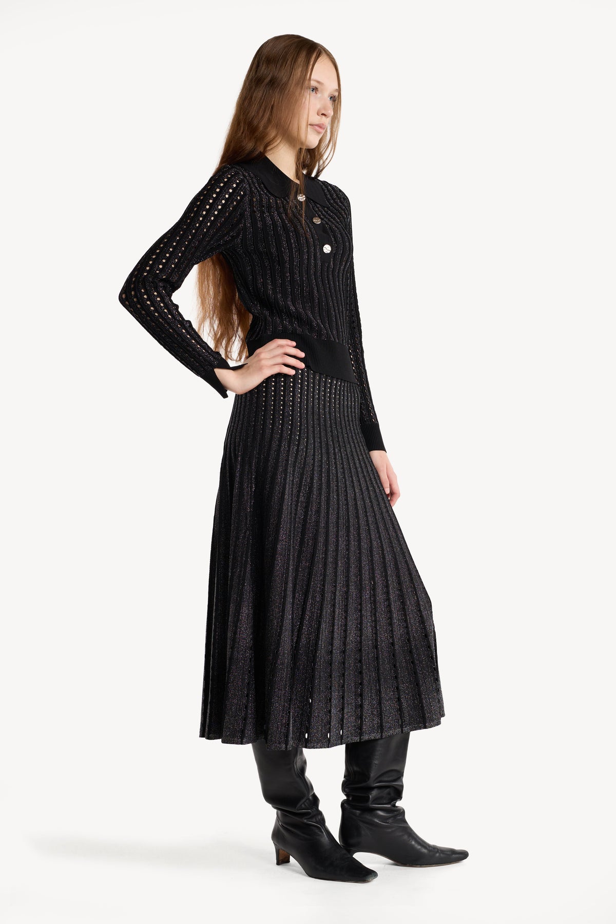 Christy Lynn Colton Skirt in Pinstripe Lurex, alternate view