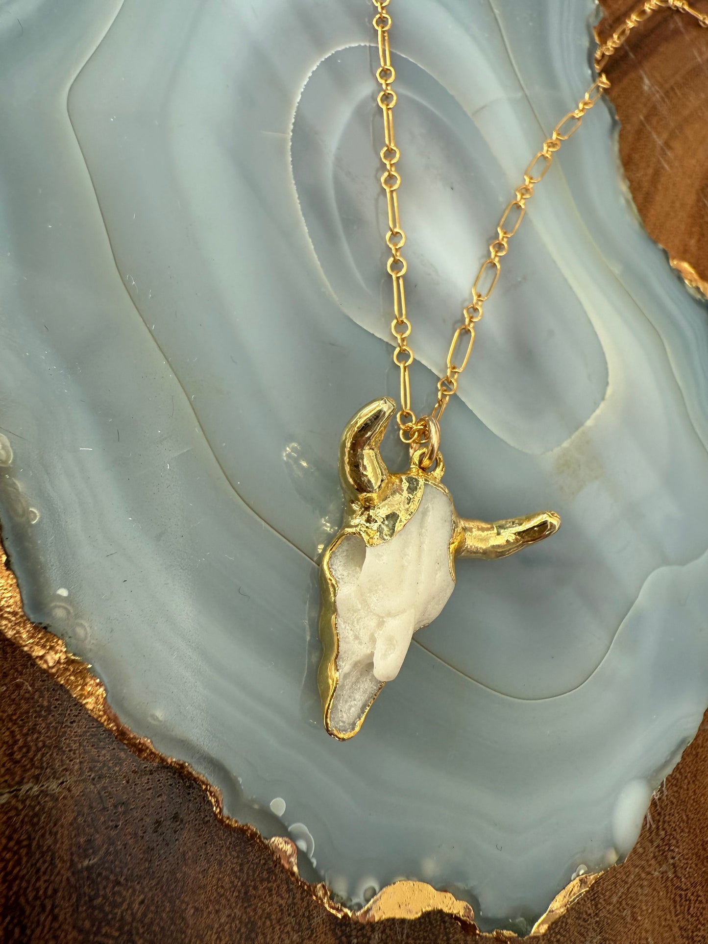 Ruby & Violet Steer Skull Necklace