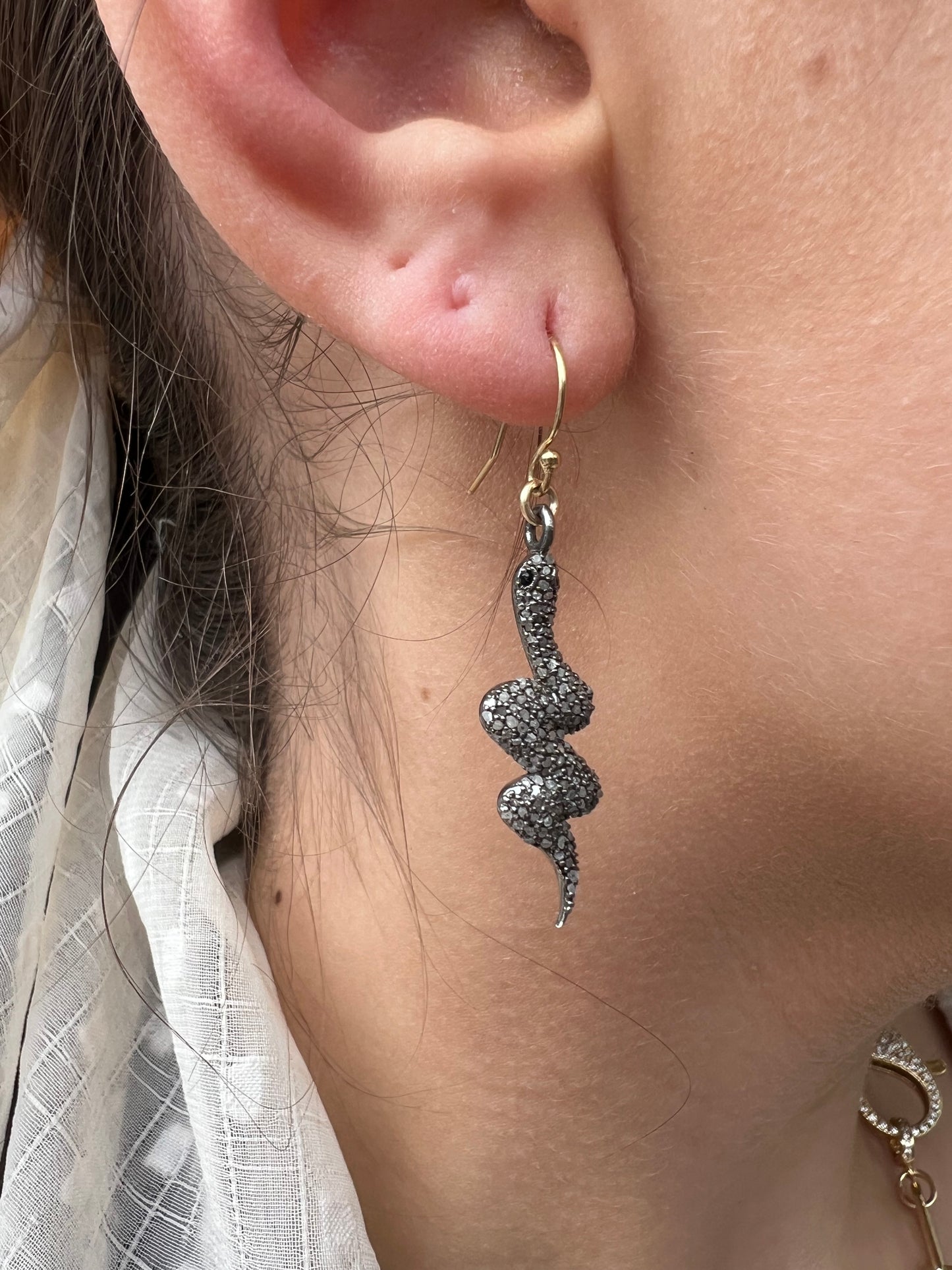 Ruby & Violet Pave Diamond Snakey Earrings