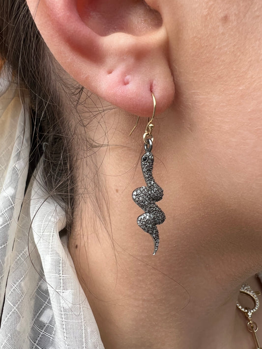 Ruby & Violet Pave Diamond Snakey Earrings