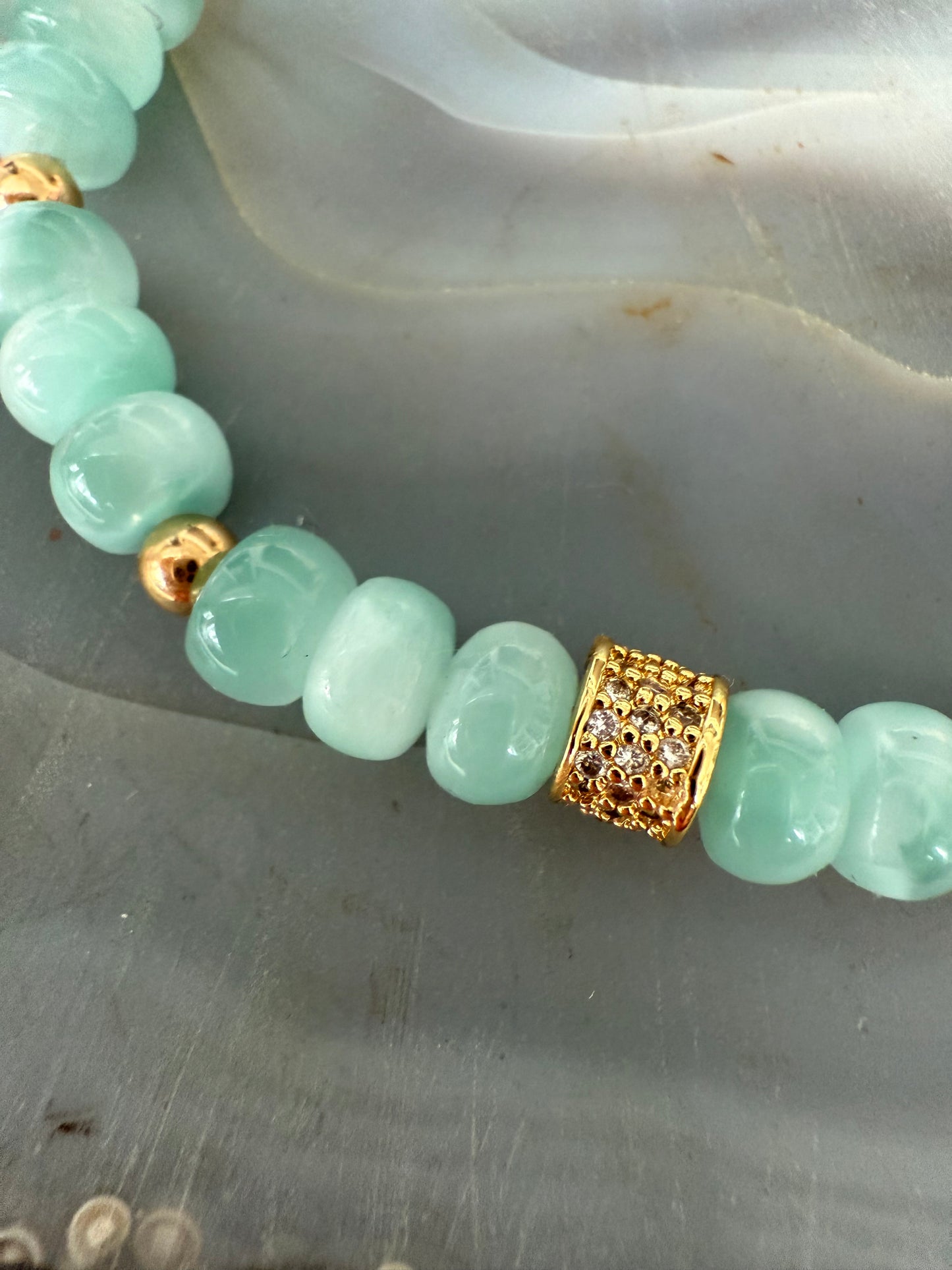 Ruby & Violet Green Moonstone Bracelet