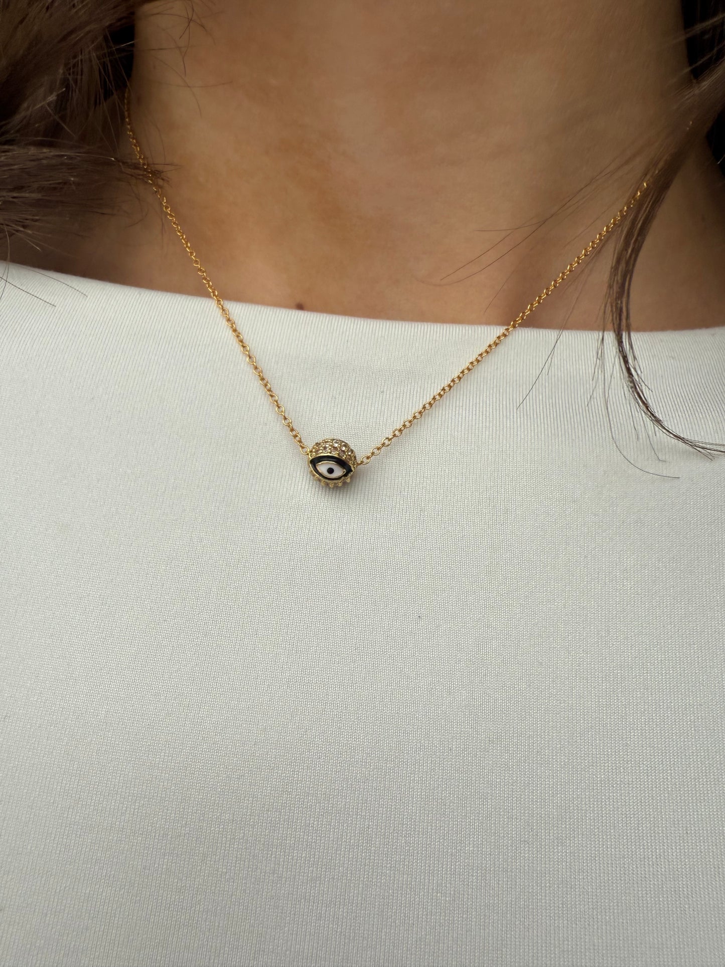Ruby & Violet Blue Evil Eye Bead Necklace