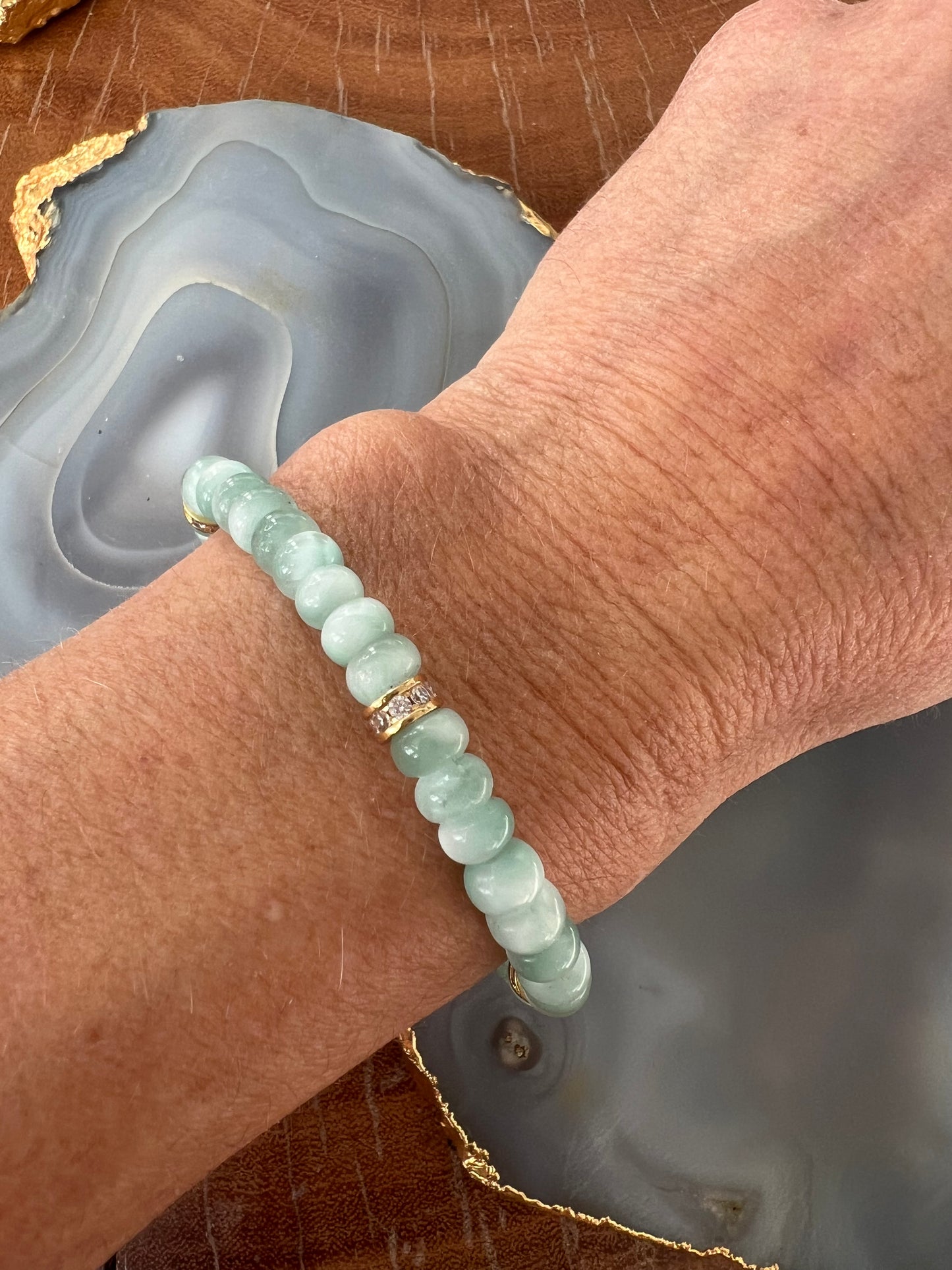 Ruby & Violet Green Moonstone Bracelet