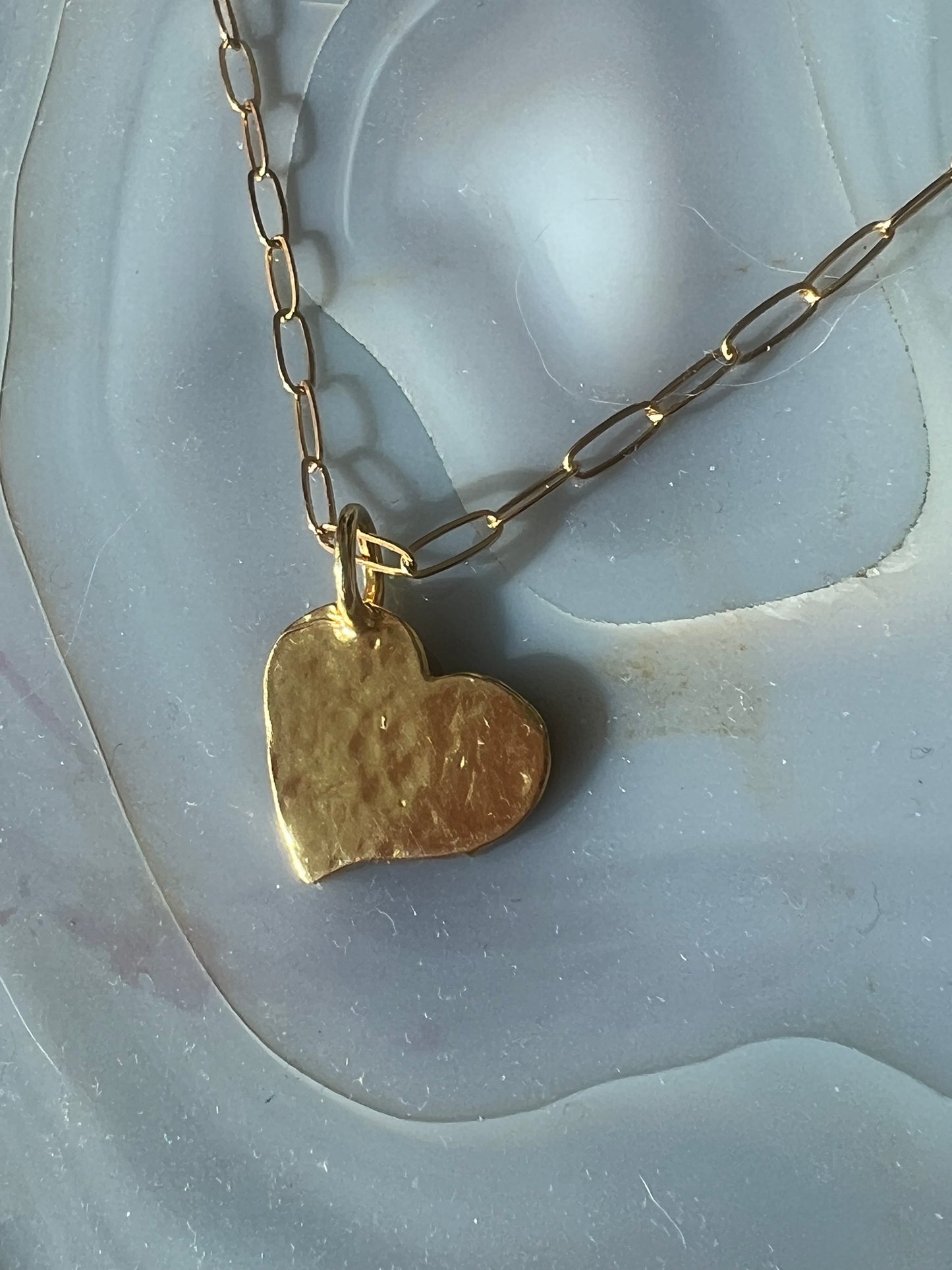 Ruby & Violet Hammered Heart Necklace