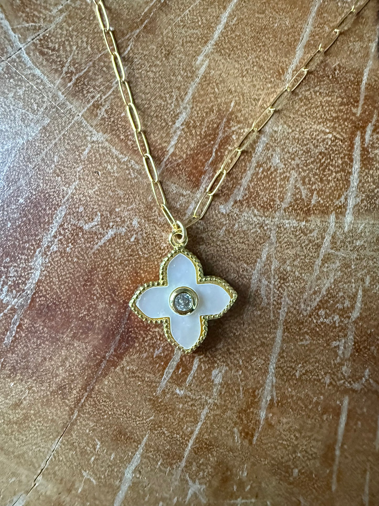 Ruby & Violet MOP Clover Necklace