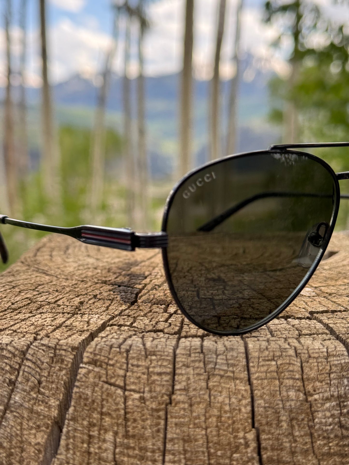 Gucci Black Aviator Sunglasses