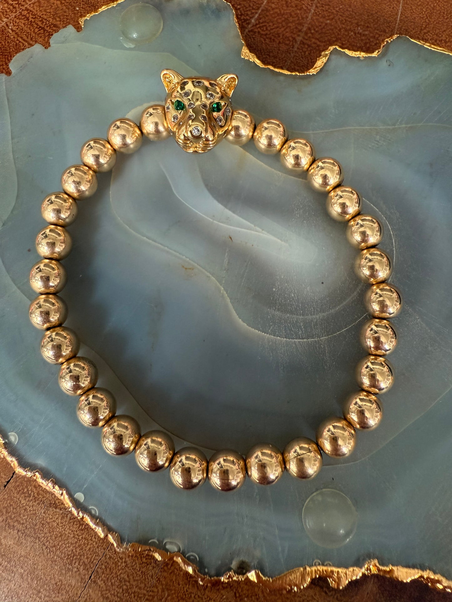 Ruby & Violet Gold Ball Panther Bracelet