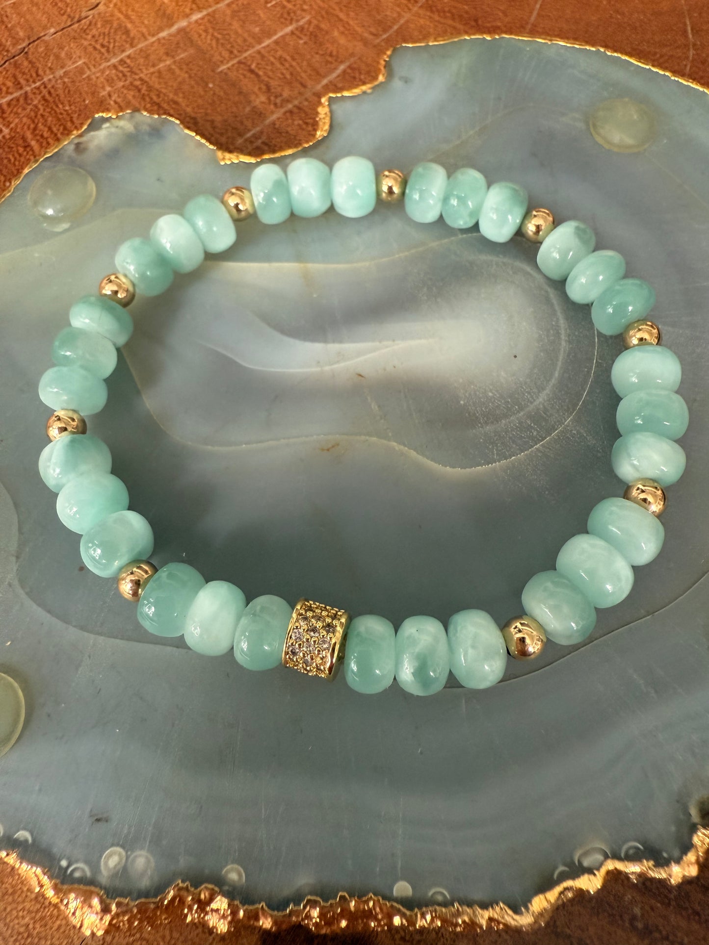 Ruby & Violet Green Moonstone Bracelet