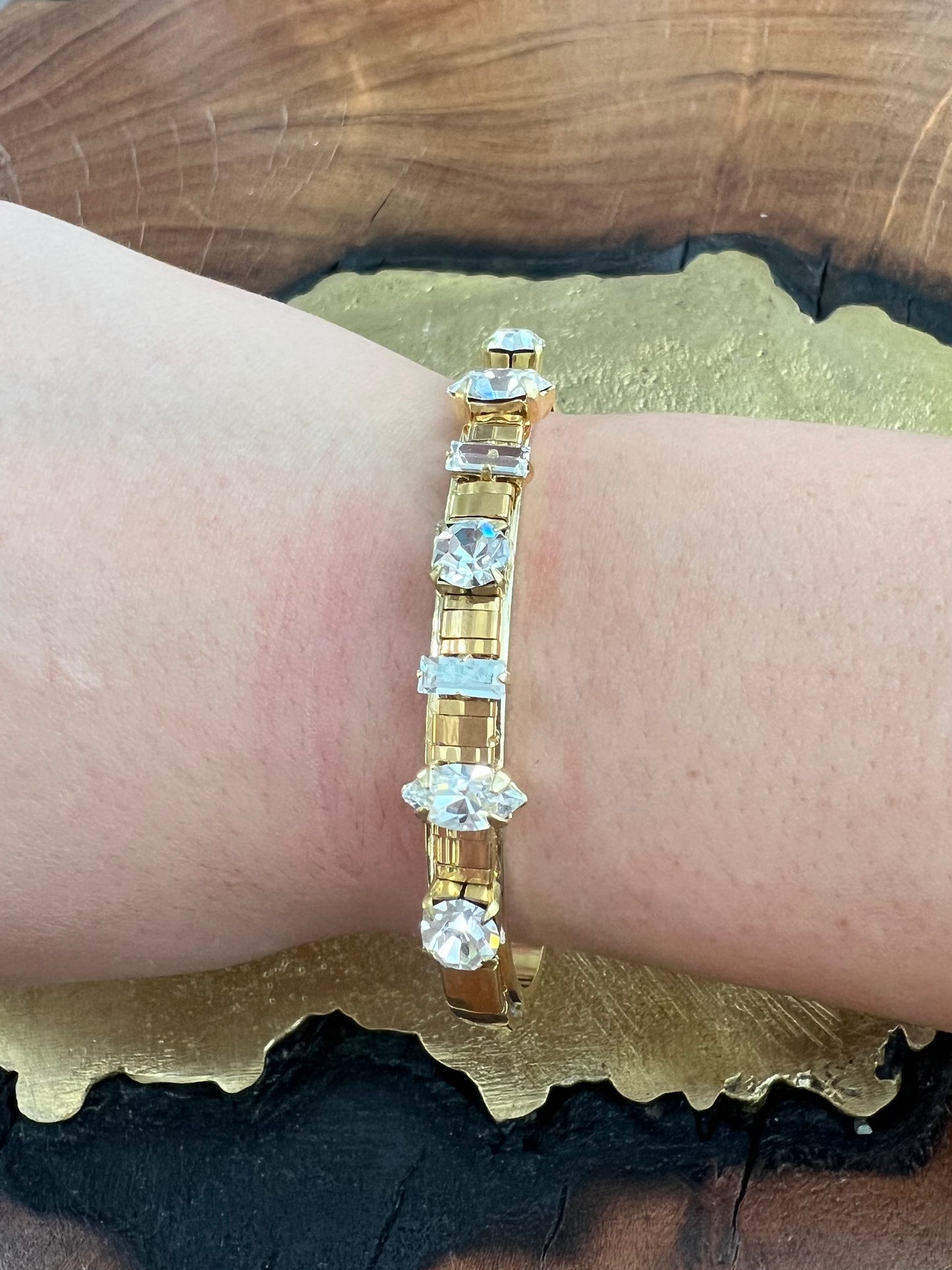 Sandy Hyun Gold Crystal Cuff