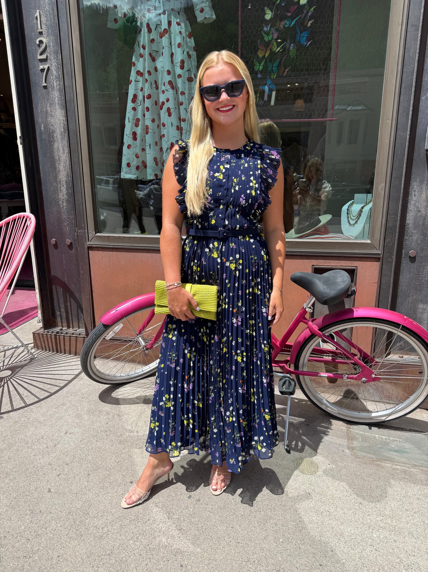 self-portrait Floral Chiffon Midi Dress