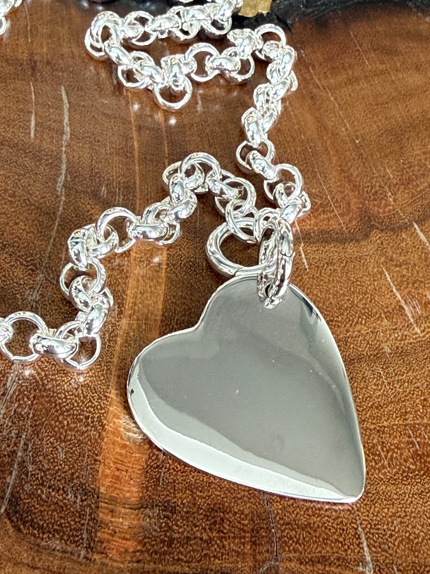 Lauren Amble Silver Heart Rolo Chain