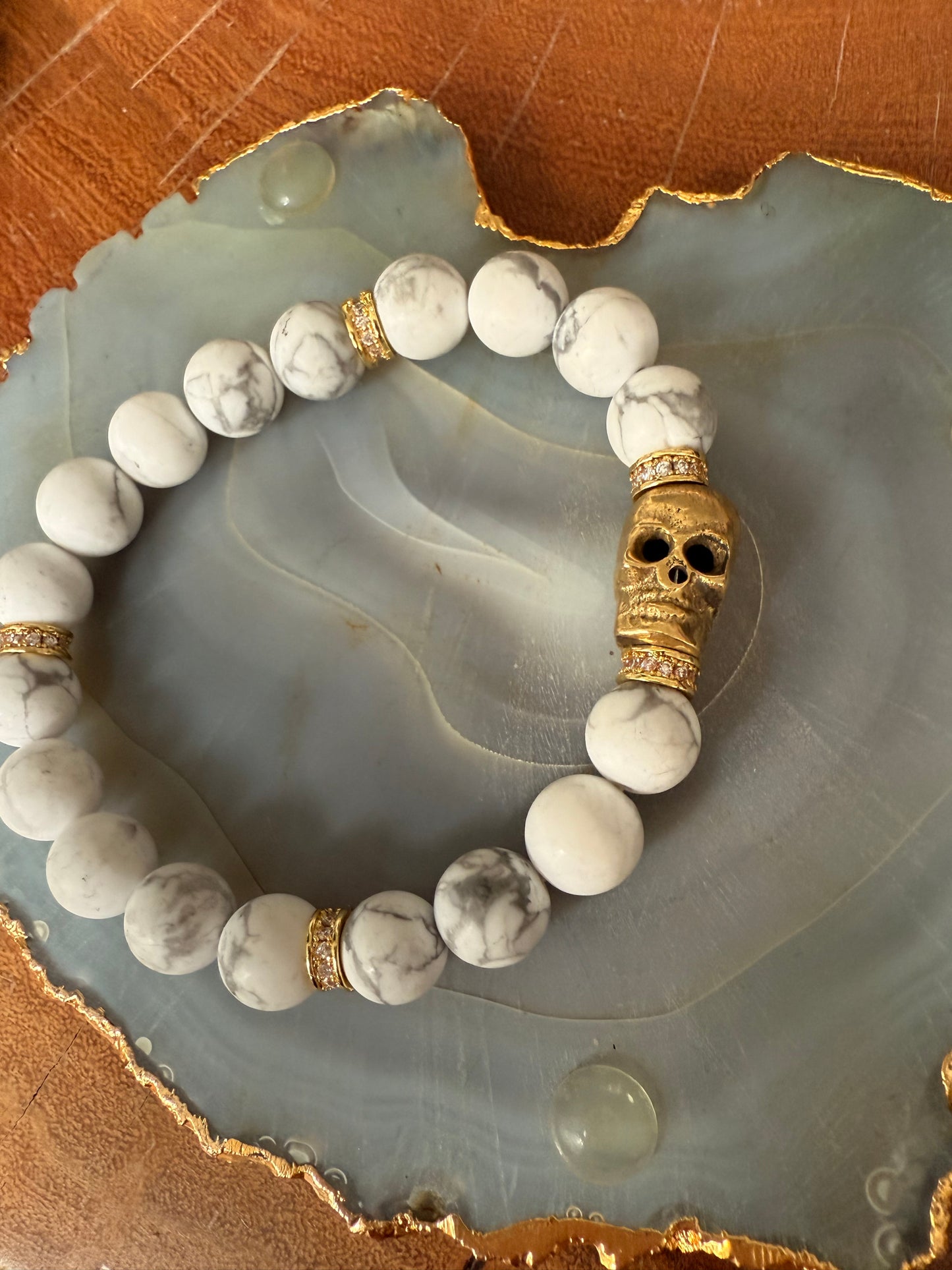 Ruby & Violet Skull White Turq Bracelet