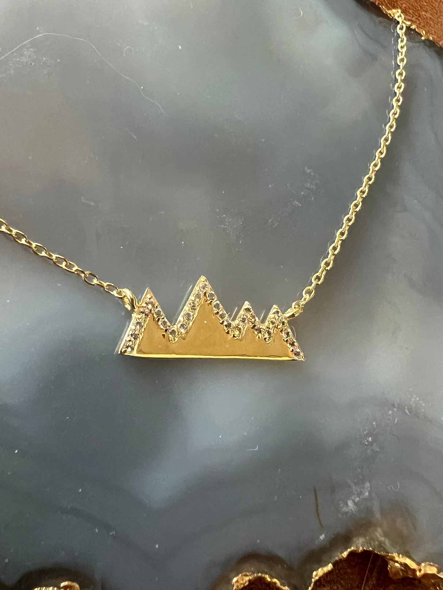 Ashley Schenkein Mountain Necklace With White Topaz