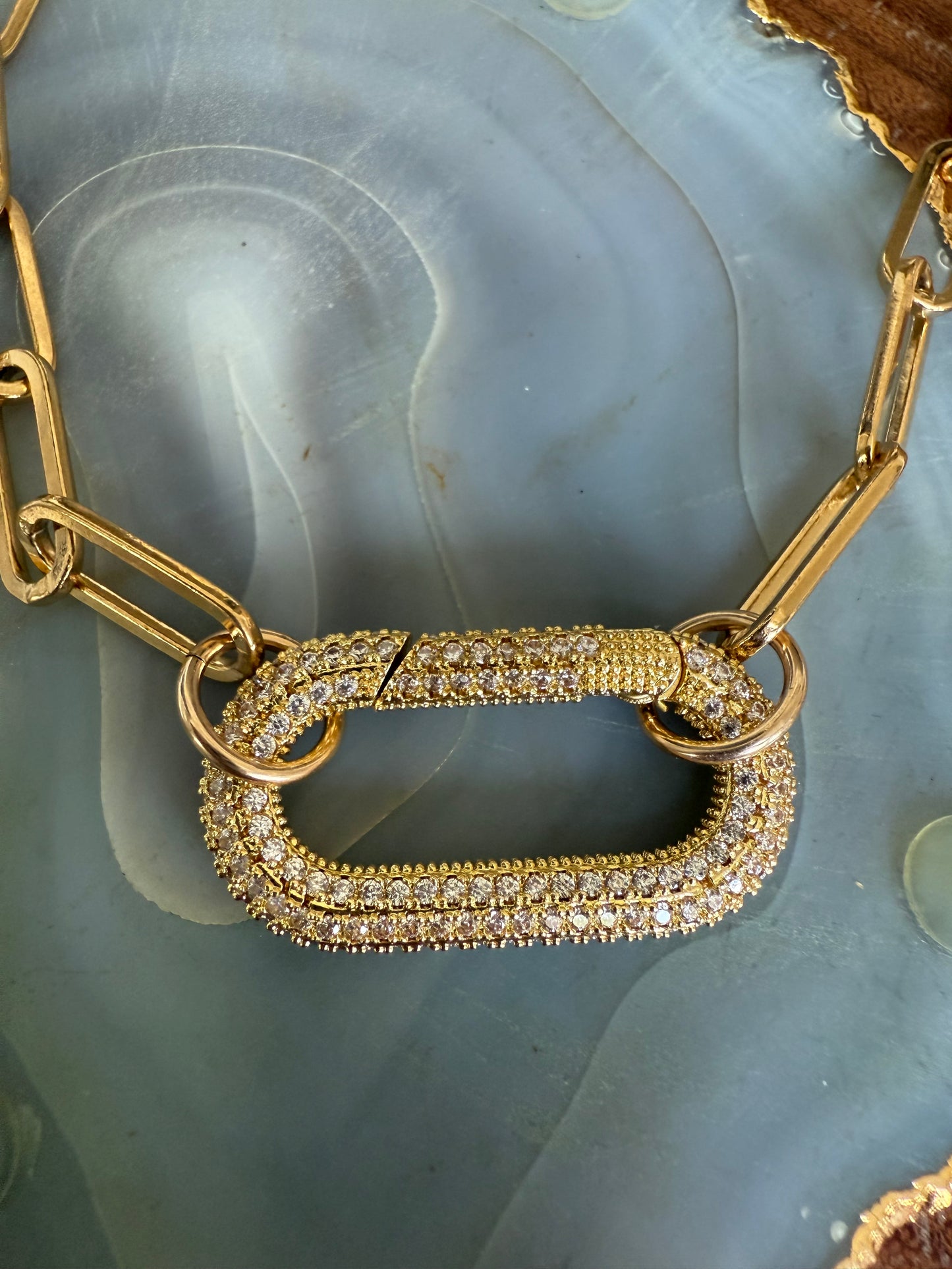 Cristina V Pave Link Necklace