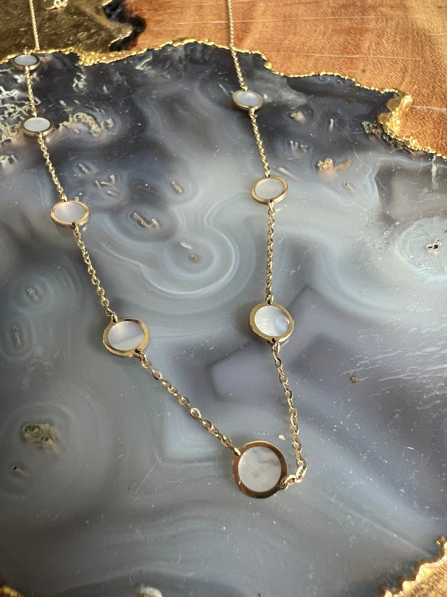 Erin Wachs Circle Enamel Gold Necklace