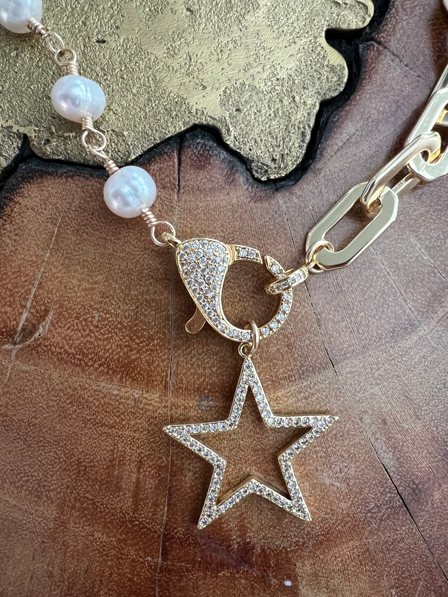 Ruby & Violet Star Pearl Necklace