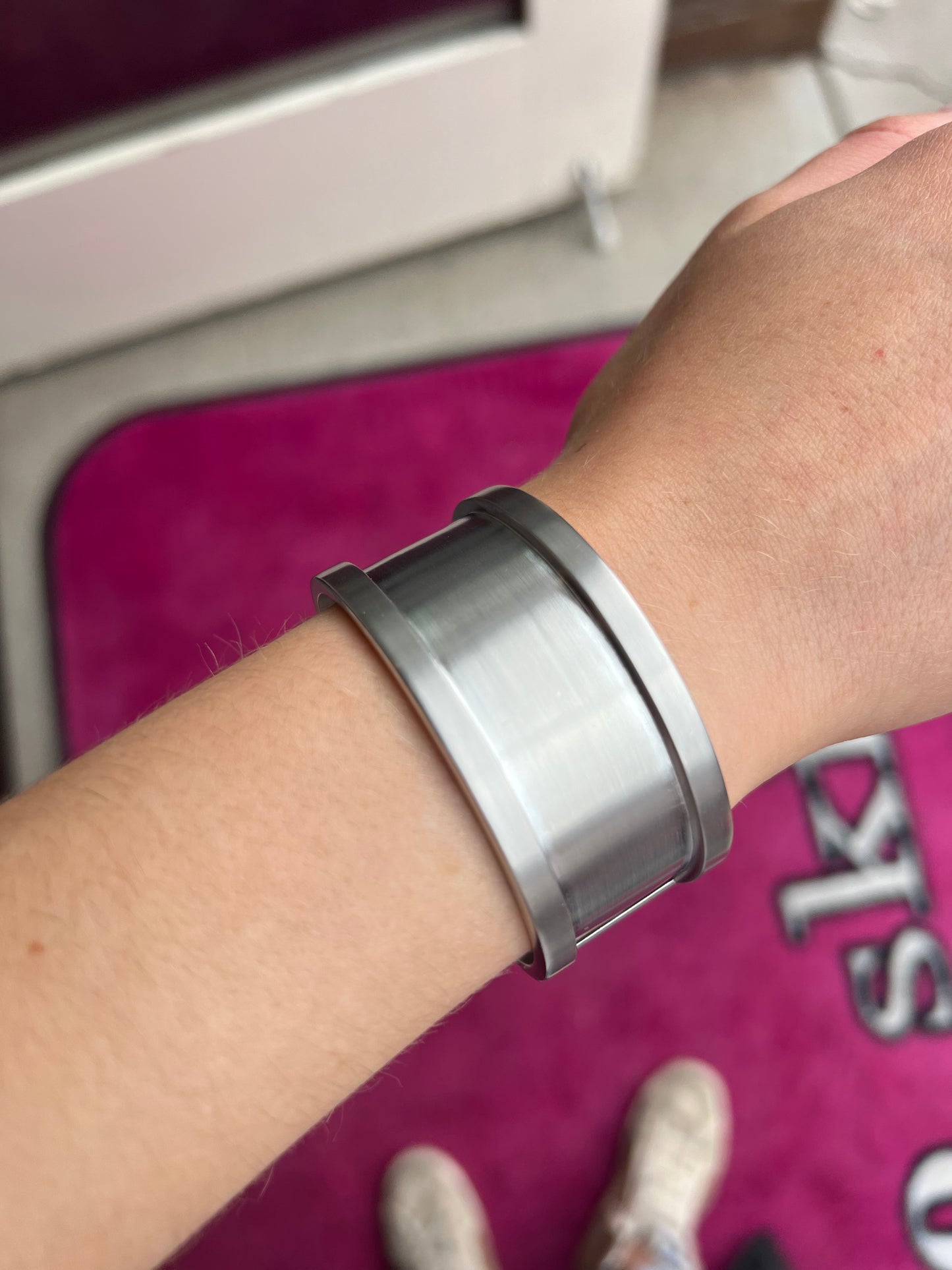 Hyde Forty-seven Medium Rhodium Plated Brushed Bracelet