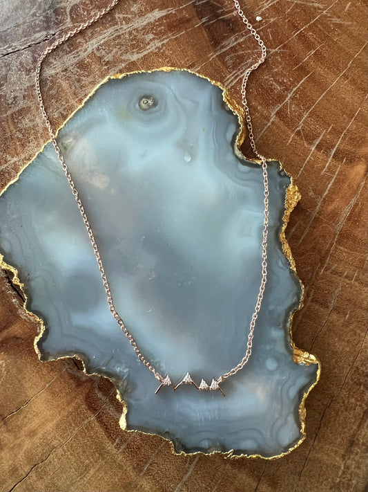 Ashley Schenkein Pave Mountain Outline Necklace