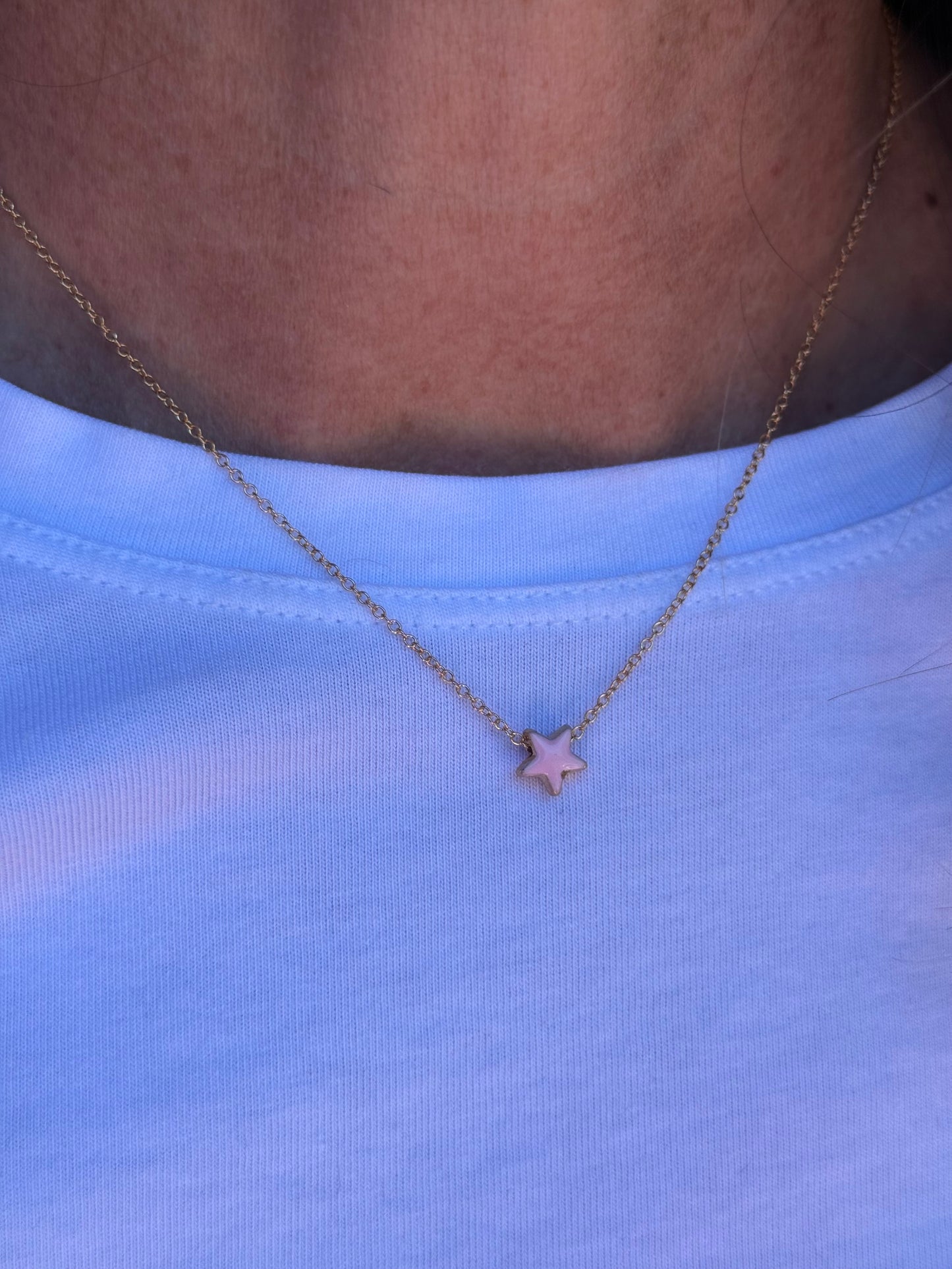 Ruby & Violet Enamel Star Necklace