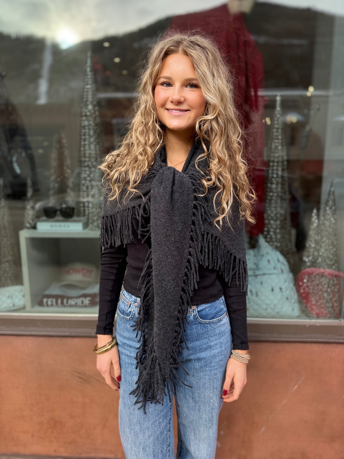 Minnie Rose Fringe Shawl