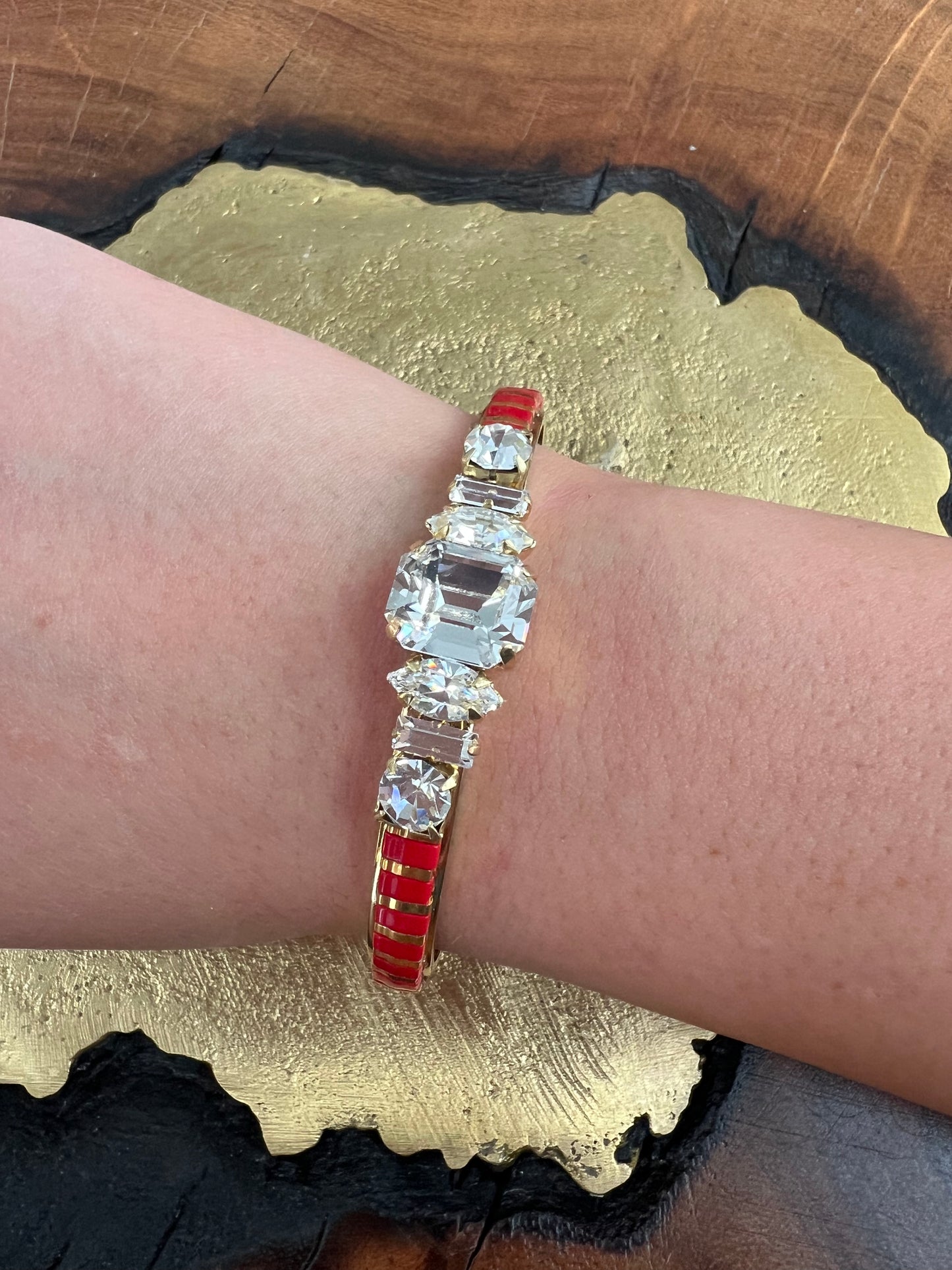 Sandy Hyun Red Crystal Cuff