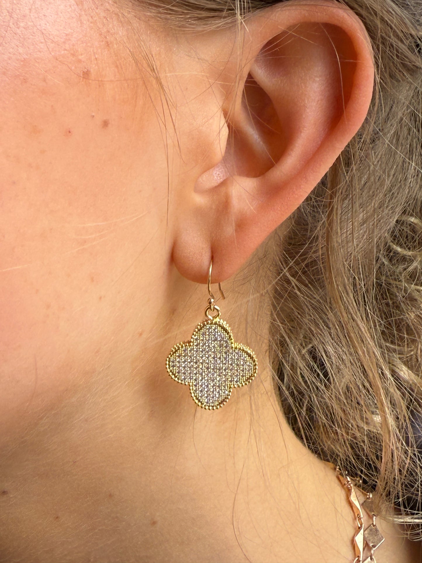 Ruby & Violet Large Dangle Clover Earrings