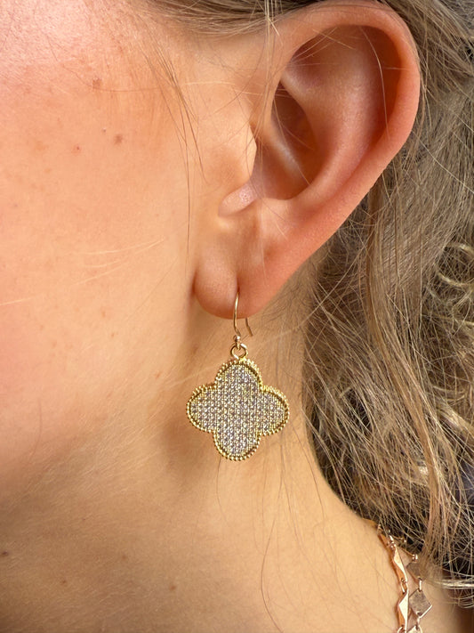Ruby & Violet Large Dangle Clover Earrings