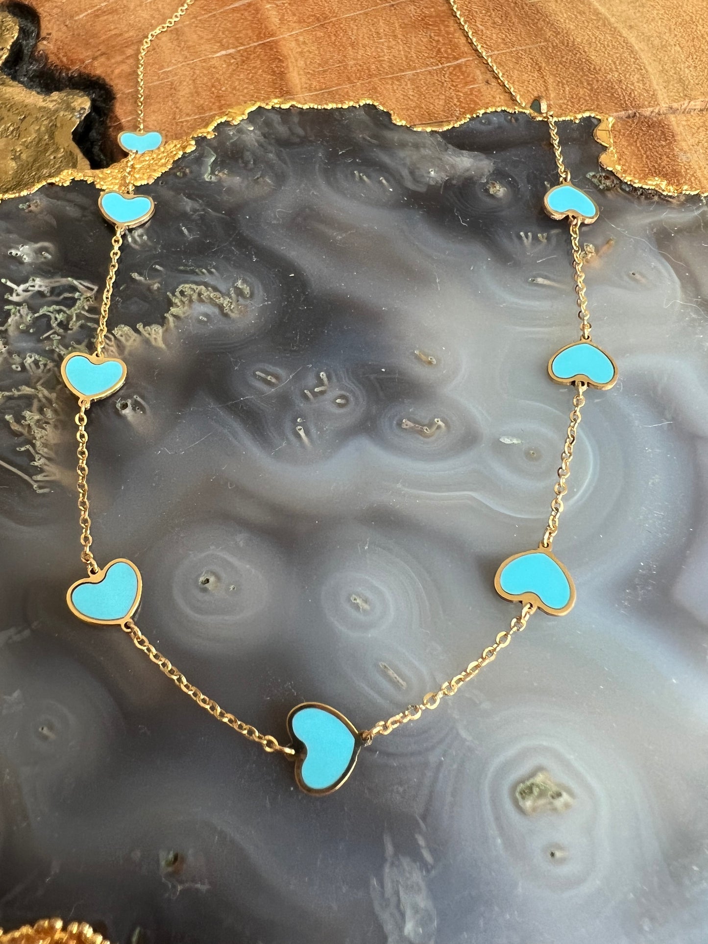 Erin Wachs Heart Enamel Gold Necklace
