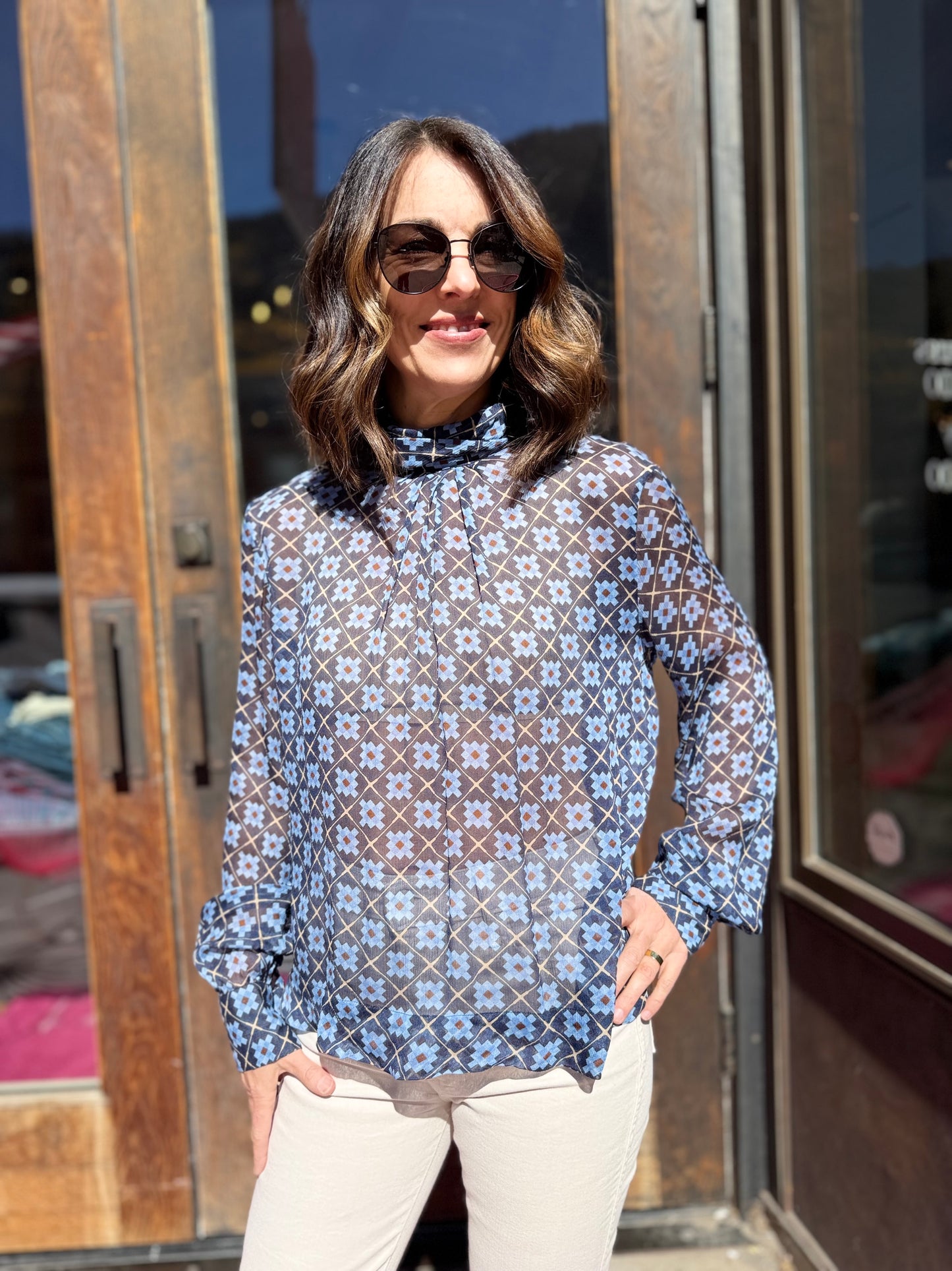 Caliban High Neck Blouse