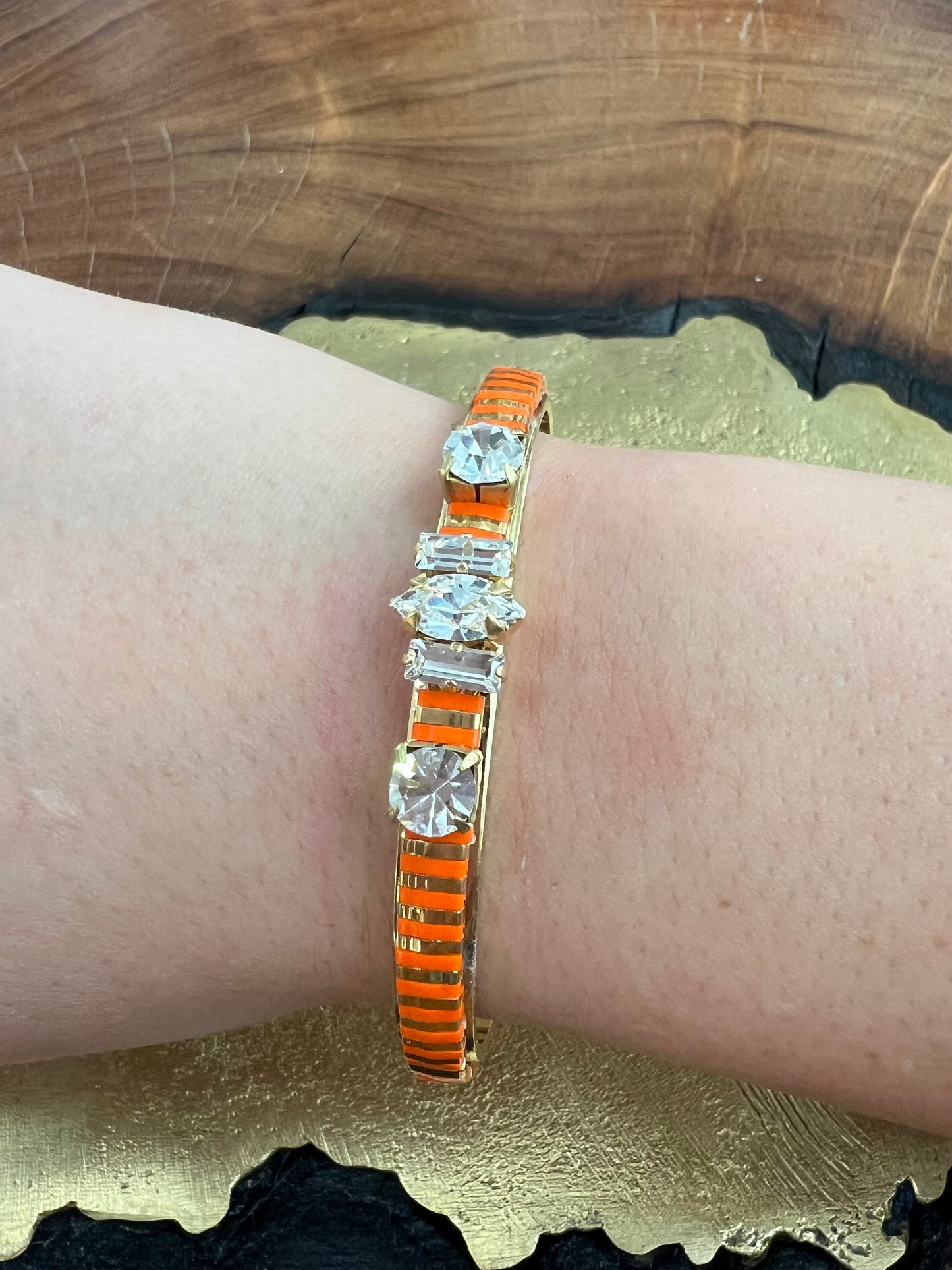 Sandy Hyun Orange Crystal Cuff