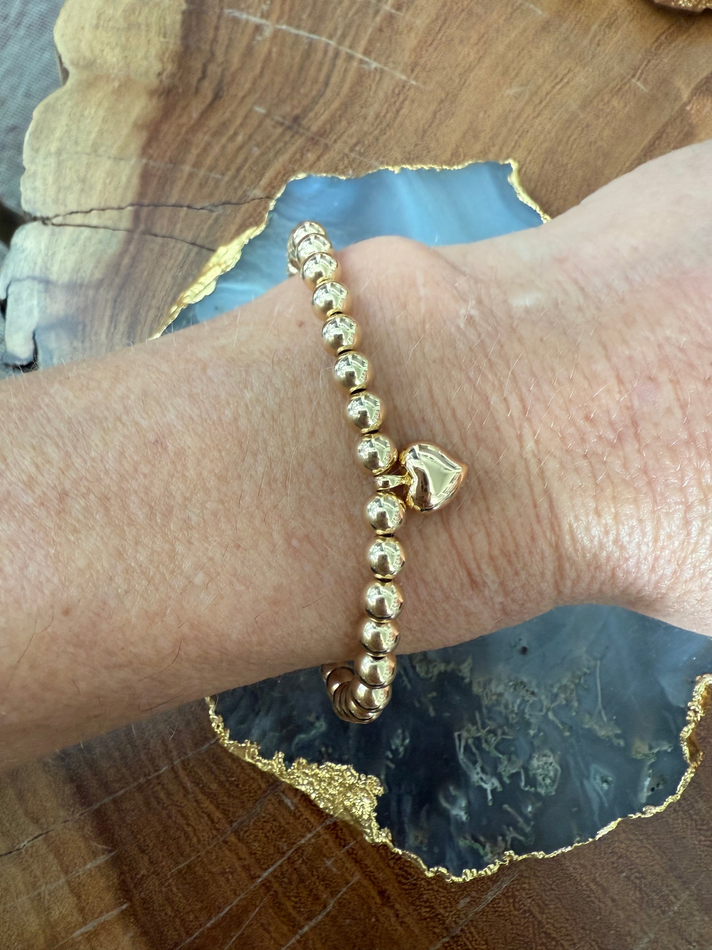 Ruby & Violet Gold Heart Braclet