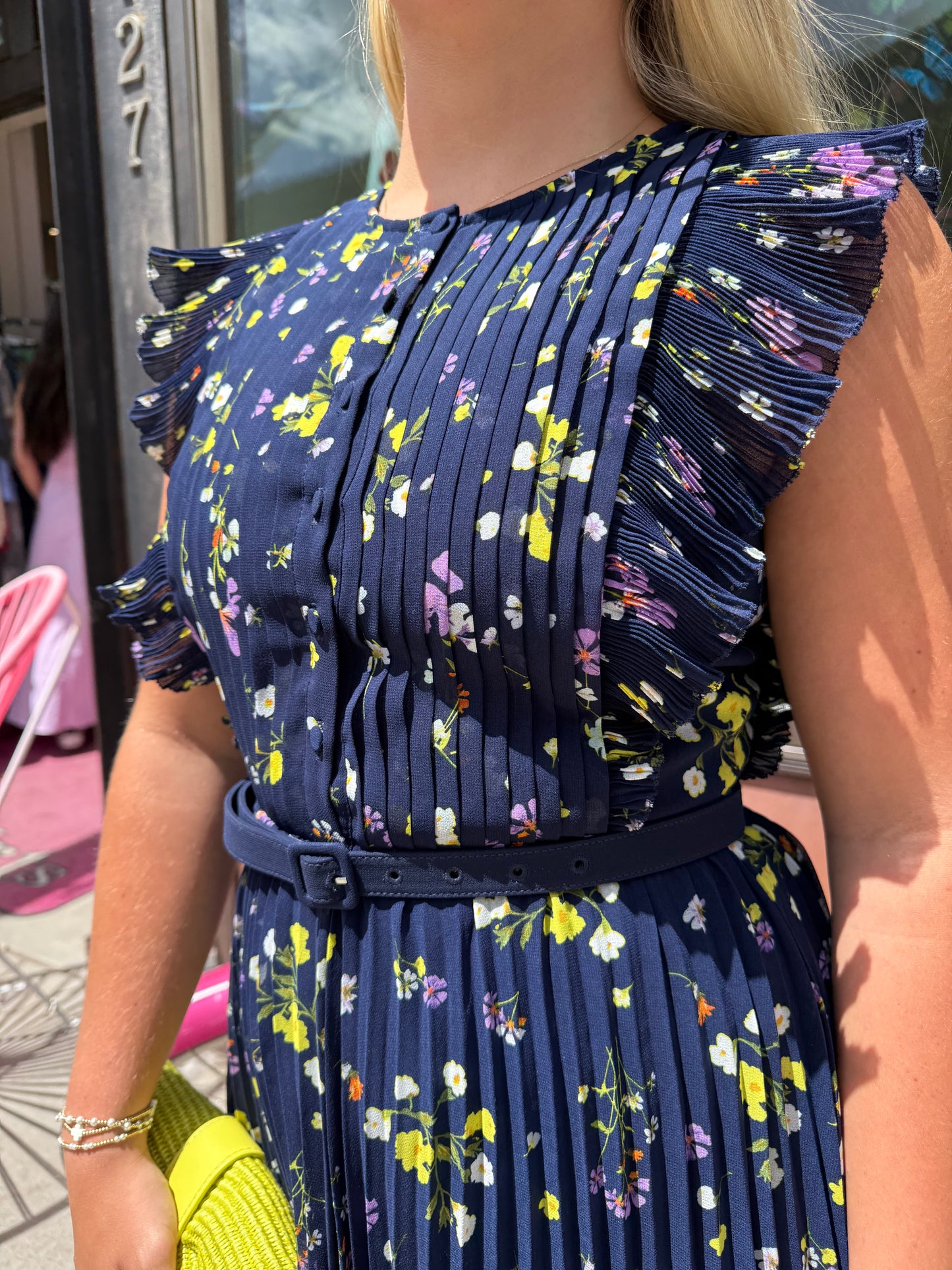 self-portrait Floral Chiffon Midi Dress