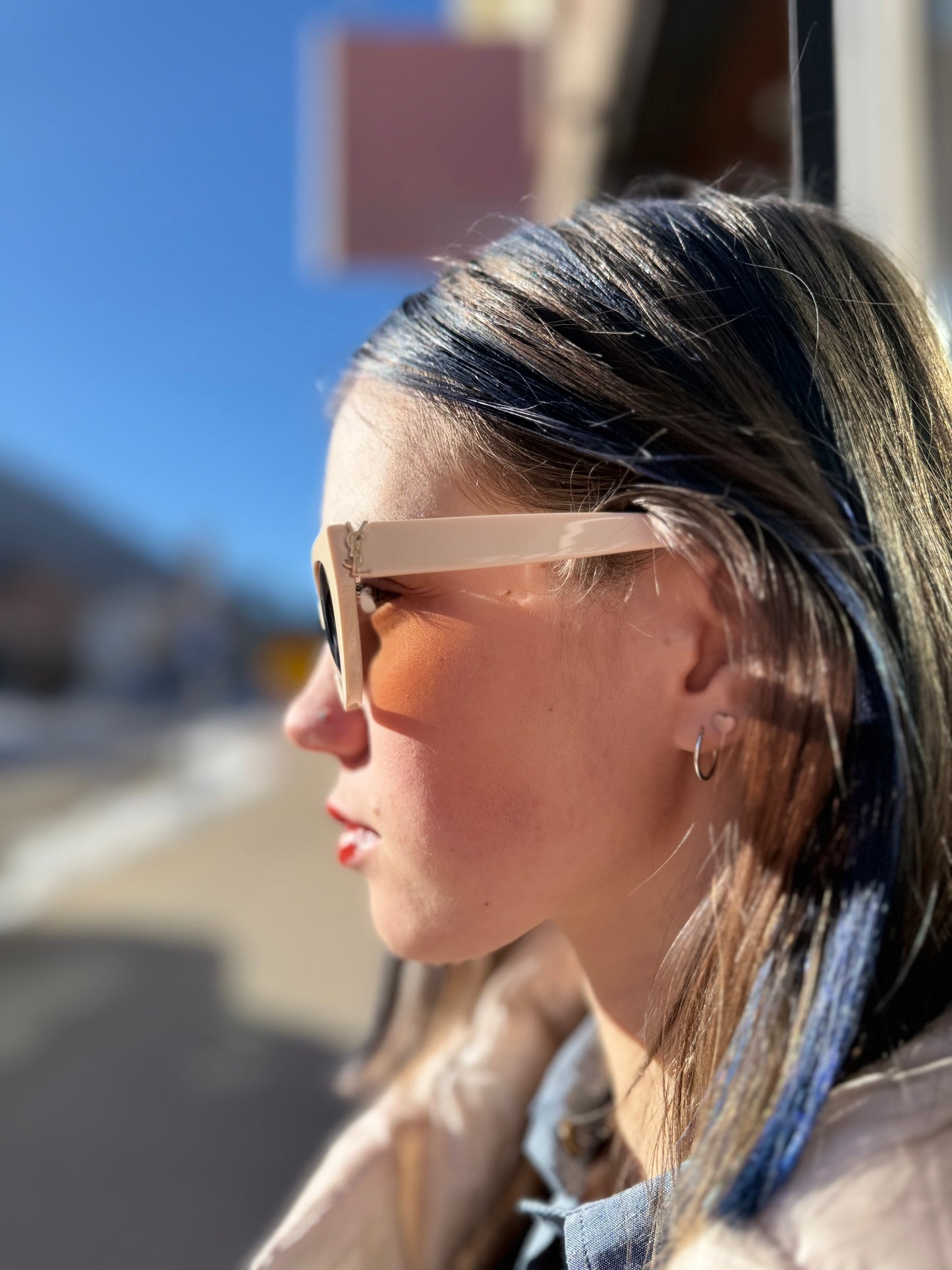 YSL Ivory Oval Cat Eye Sunglasses