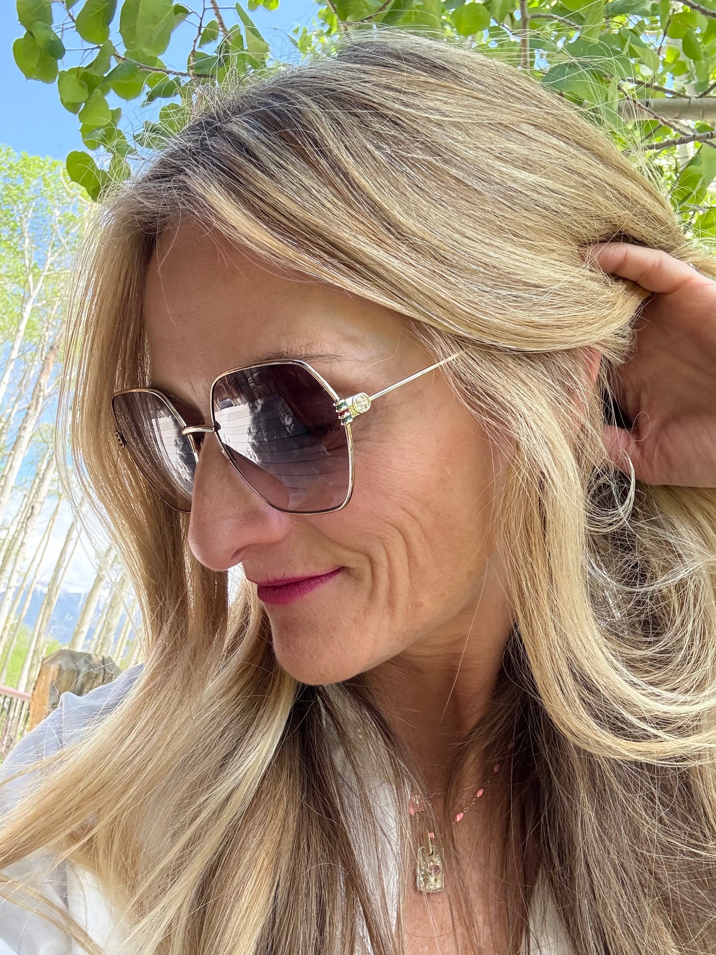 GG Gold Hexagon Sunglasses