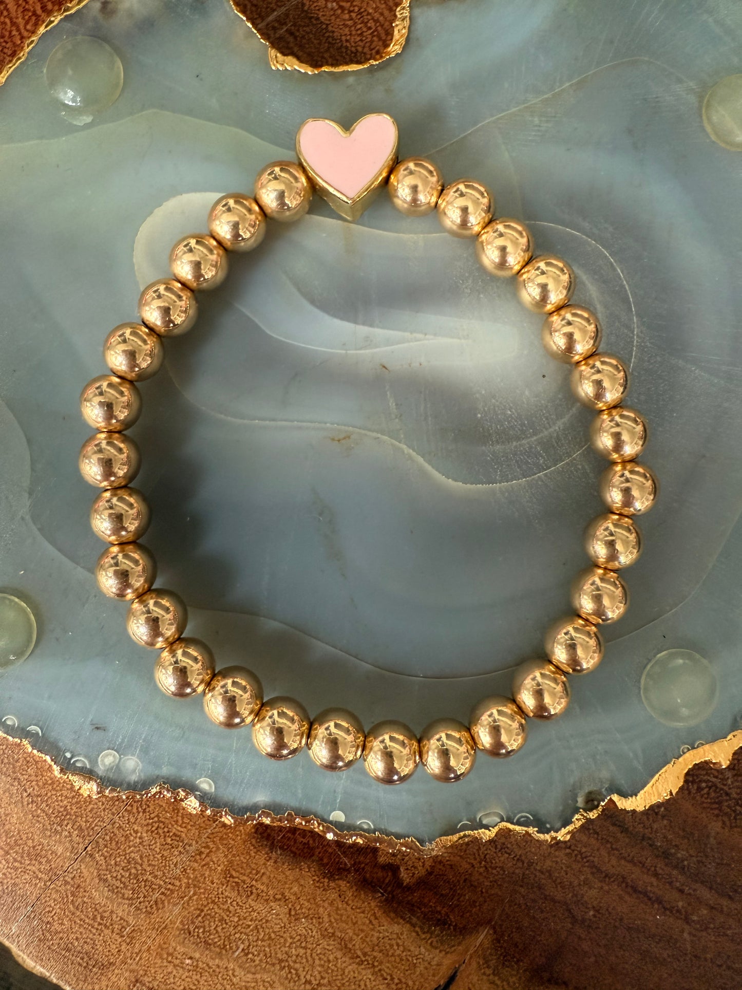 Ruby & Violet Pink Heart Bracelet