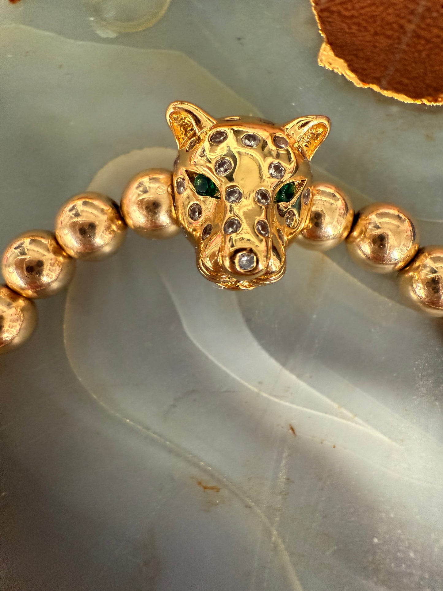 Ruby & Violet Gold Ball Panther Bracelet